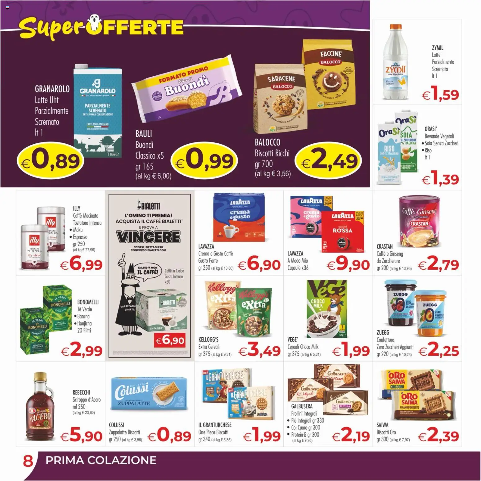 Volantino MerSi Supermercati del 21/10/2026 | Pagina: 8 | Prodotti: Biscotti, Sciroppo d'acero, Frollini, Caffè in cialde