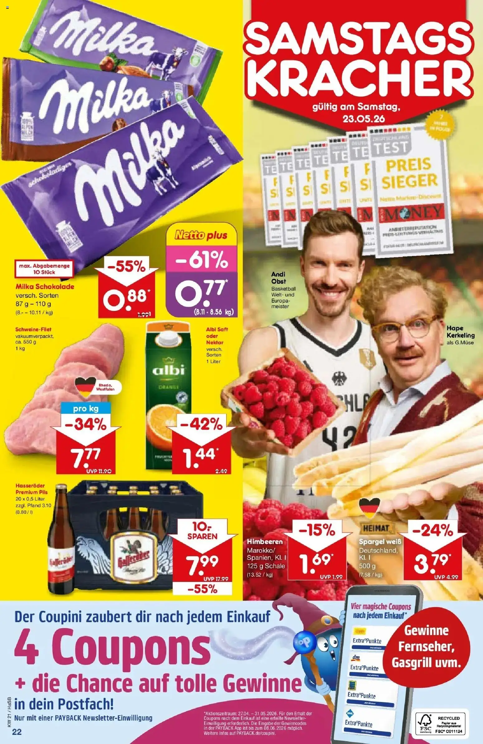 Netto Marken-Discount Prospekt Wuppertal	 – gültig ab 17.05.2026 | Seite: 24 | Produkte: Schokolade, Milka schokolade, Pils, Spargel