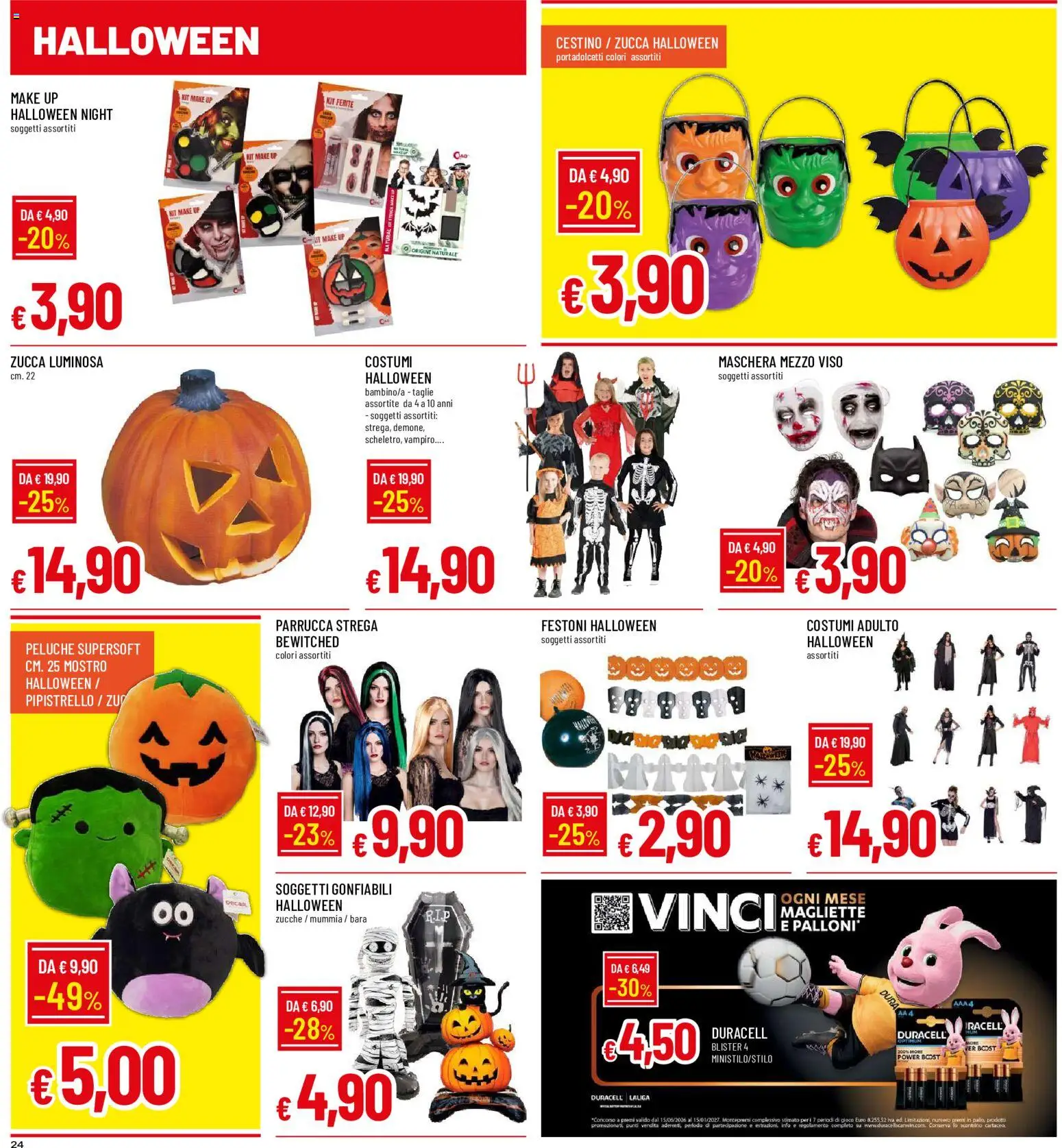 Volantino Galassia del 22/10/2026 | Pagina: 24 | Prodotti: Maschera, Peluche, Zucca, Cestino