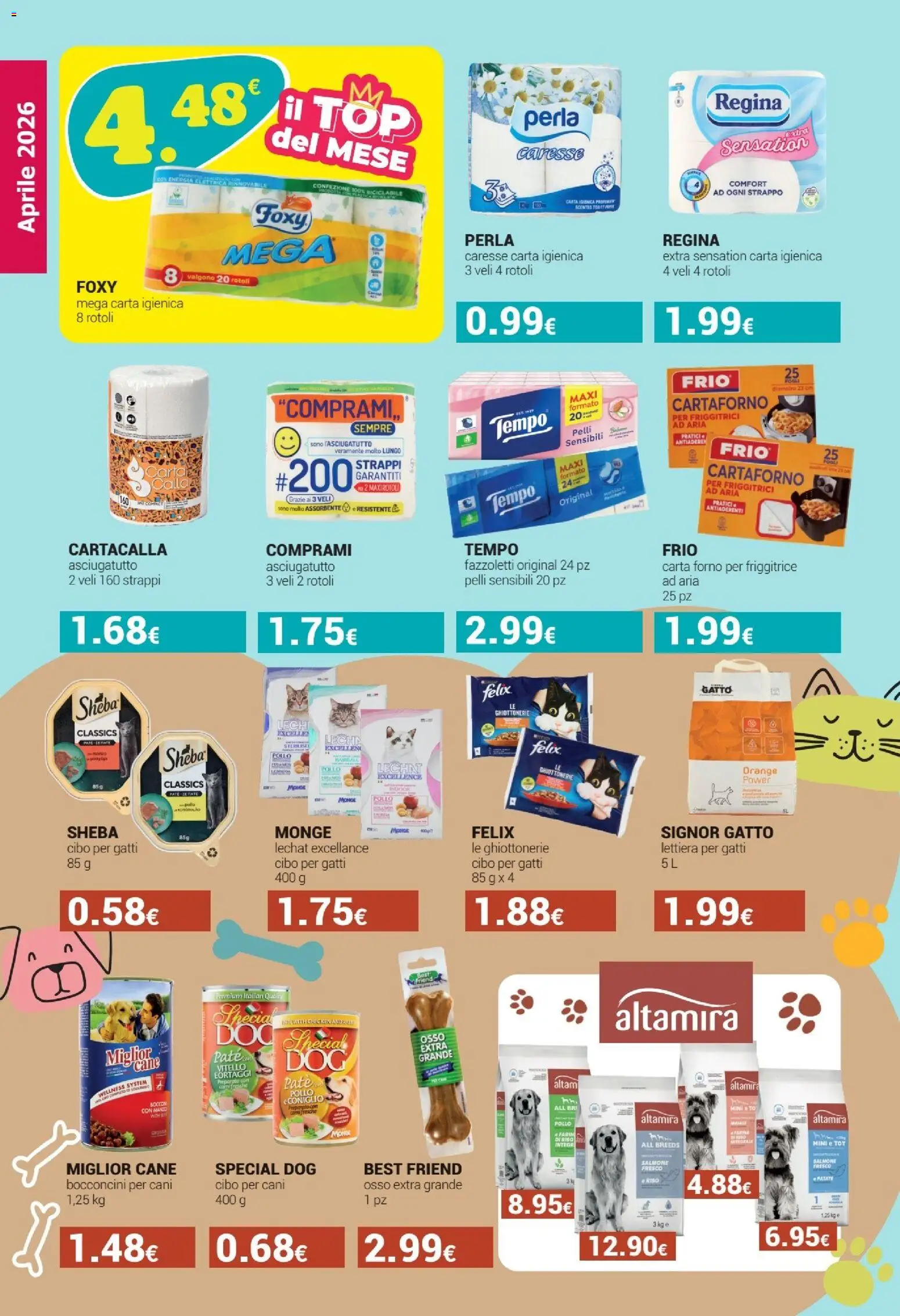 Volantino Tigotà del 01.04.2026 | Pagina: 16 | Prodotti: Carta igienica, Maiale, Riso, Forno