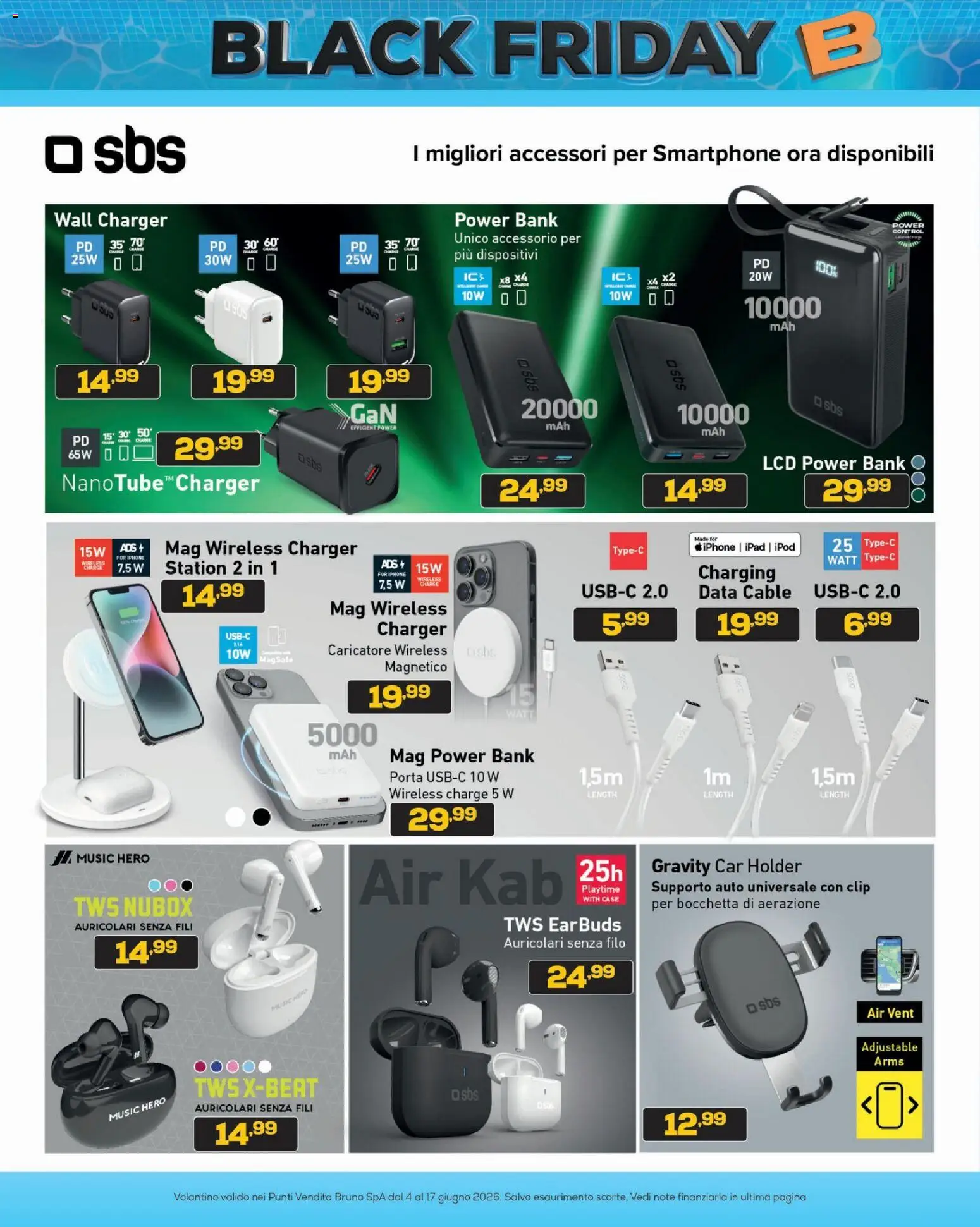 Volantino BRUNO del 04.06.2026 | Pagina: 36 | Prodotti: Auricolari, Iphone, Power bank, Smartphone