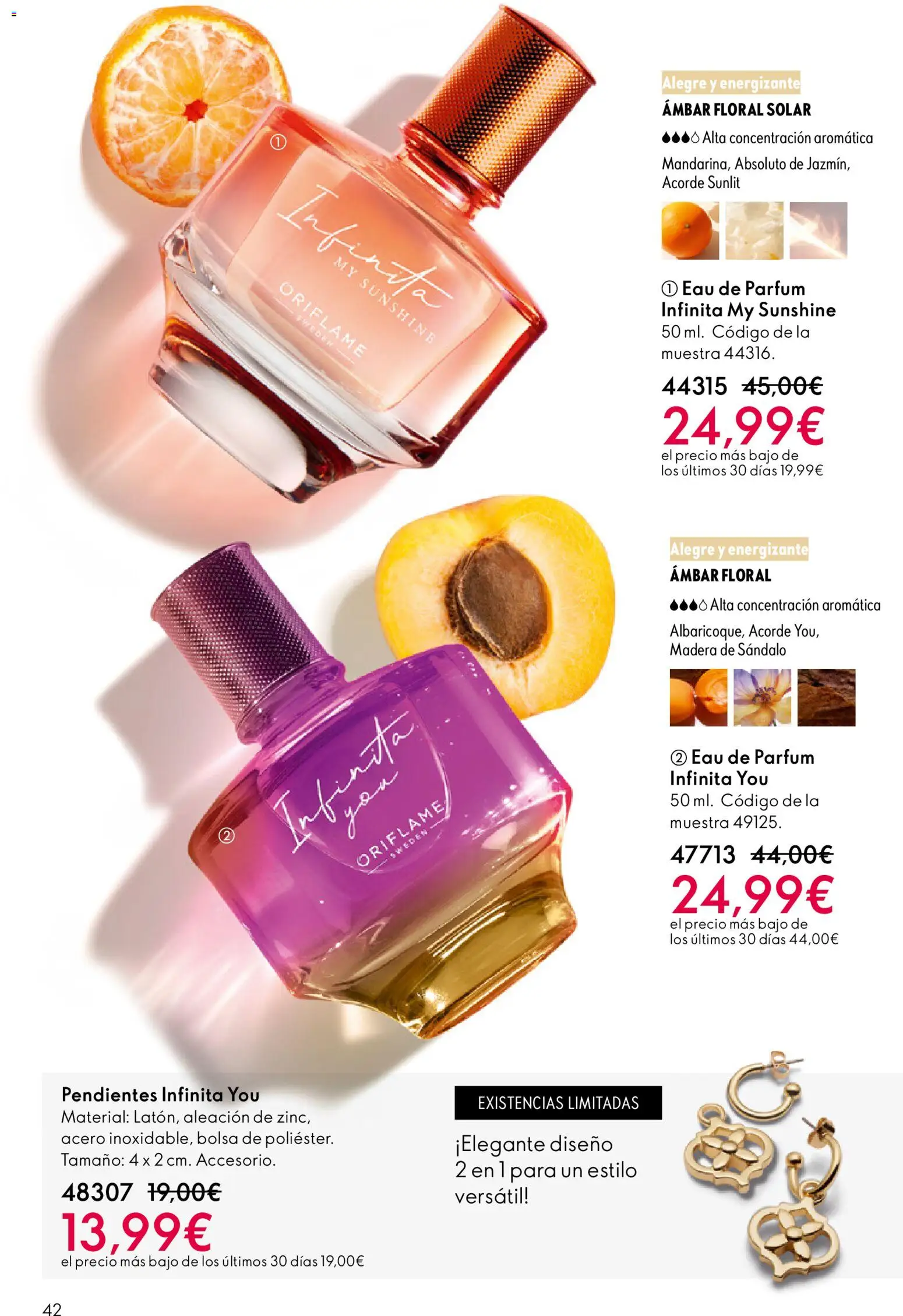 Oriflame - Catálogo Campaña 8 │ válido desde el 03.06.2026 | Página: 42 | Productos: Pendientes, Bolsa, Eau de parfum