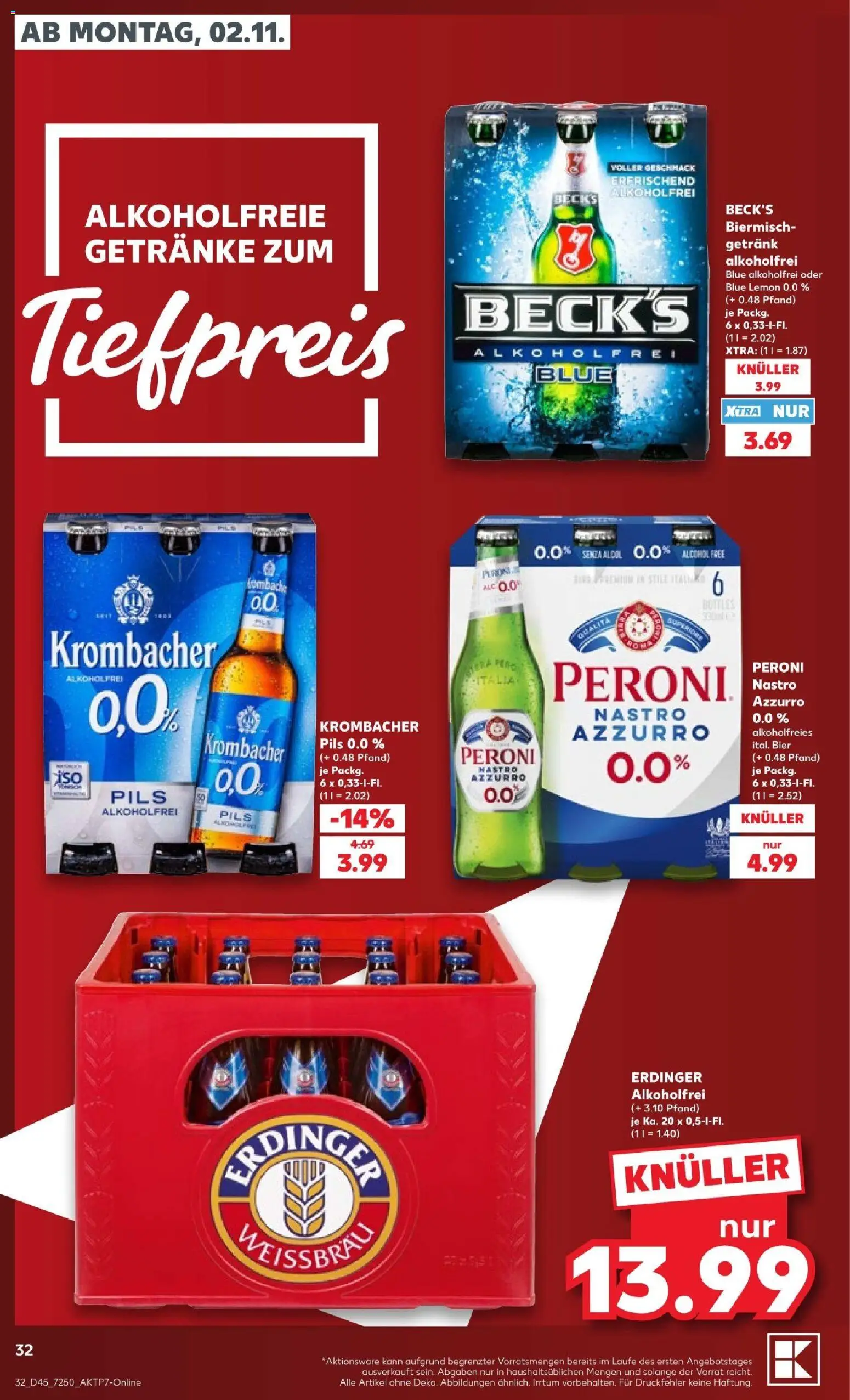 Kaufland Prospekt Hamburg – gültig ab 31.10.2026 | Seite: 32 | Produkte: Erdinger, Bier, Pils, Krombacher