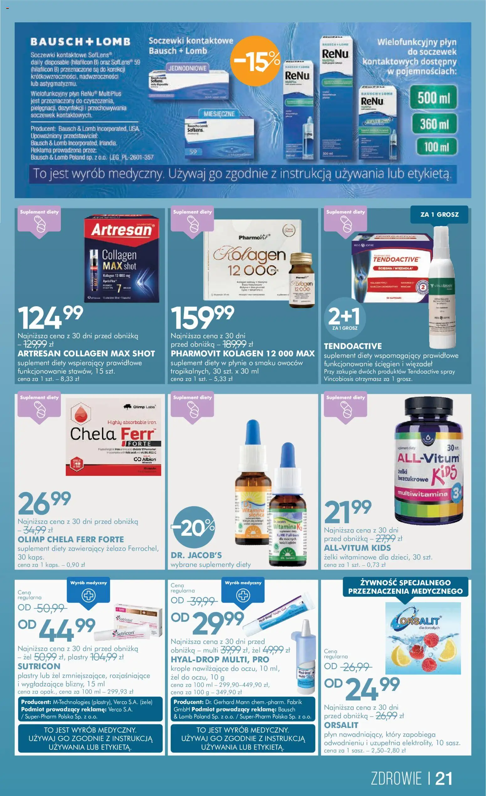 Super-pharm gazetka od 20.08.2026 | Strona: 21 | Produkty: Żywność, Żelazo, Soczewki kontaktowe, Żelki