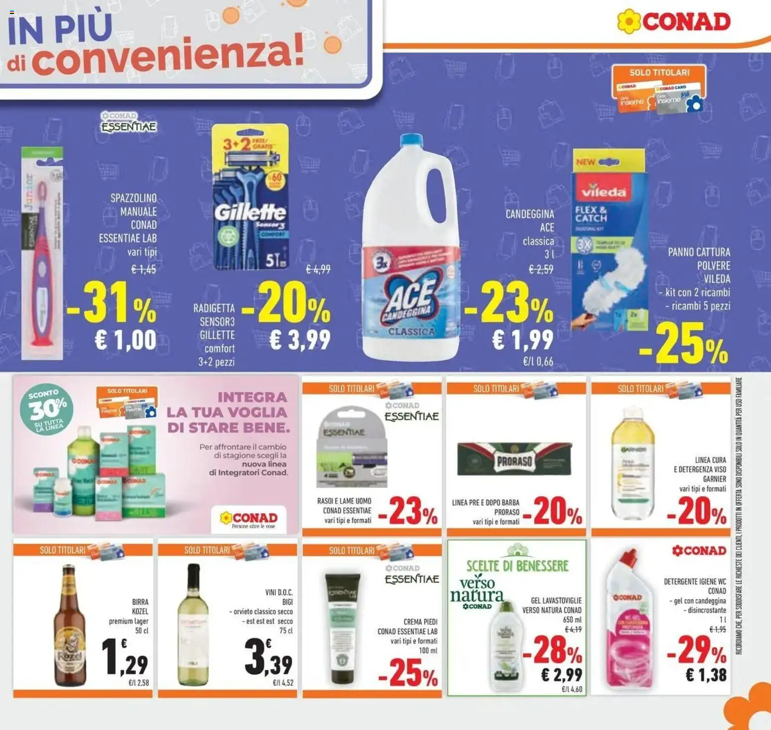 Volantino Conad del 08.04.2026 | Pagina: 29 | Prodotti: Crema, Candeggina, Crema piedi, Lavastoviglie