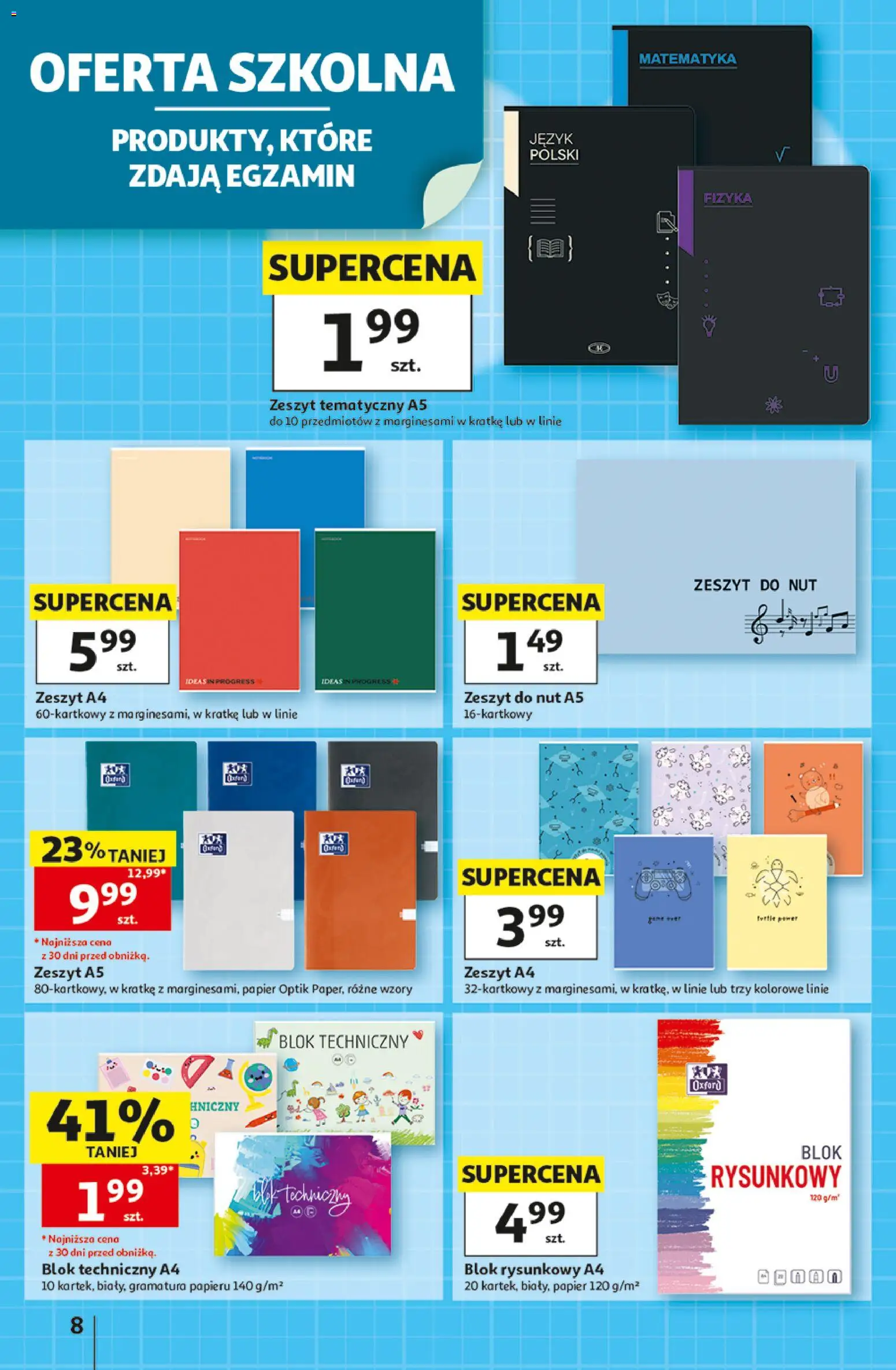 Auchan gazetka - 30 Lat Hipermarket od 10.09.2026 | Strona: 8 | Produkty: Zeszyt
