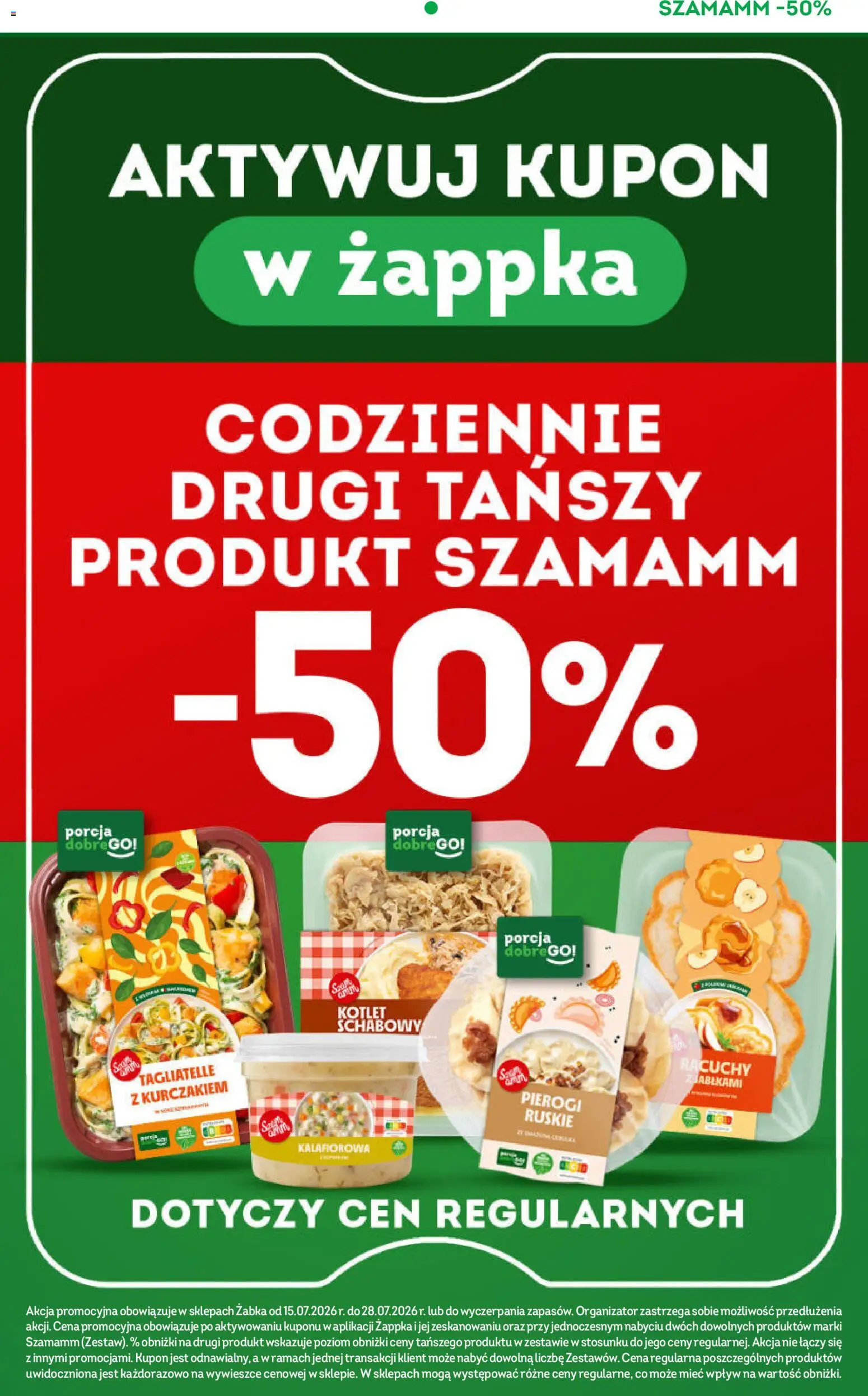 Żabka gazetka od 15.07.2026 | Strona: 7 | Produkty: Pierogi, Pierogi ruskie, Tagliatelle, Schabowy