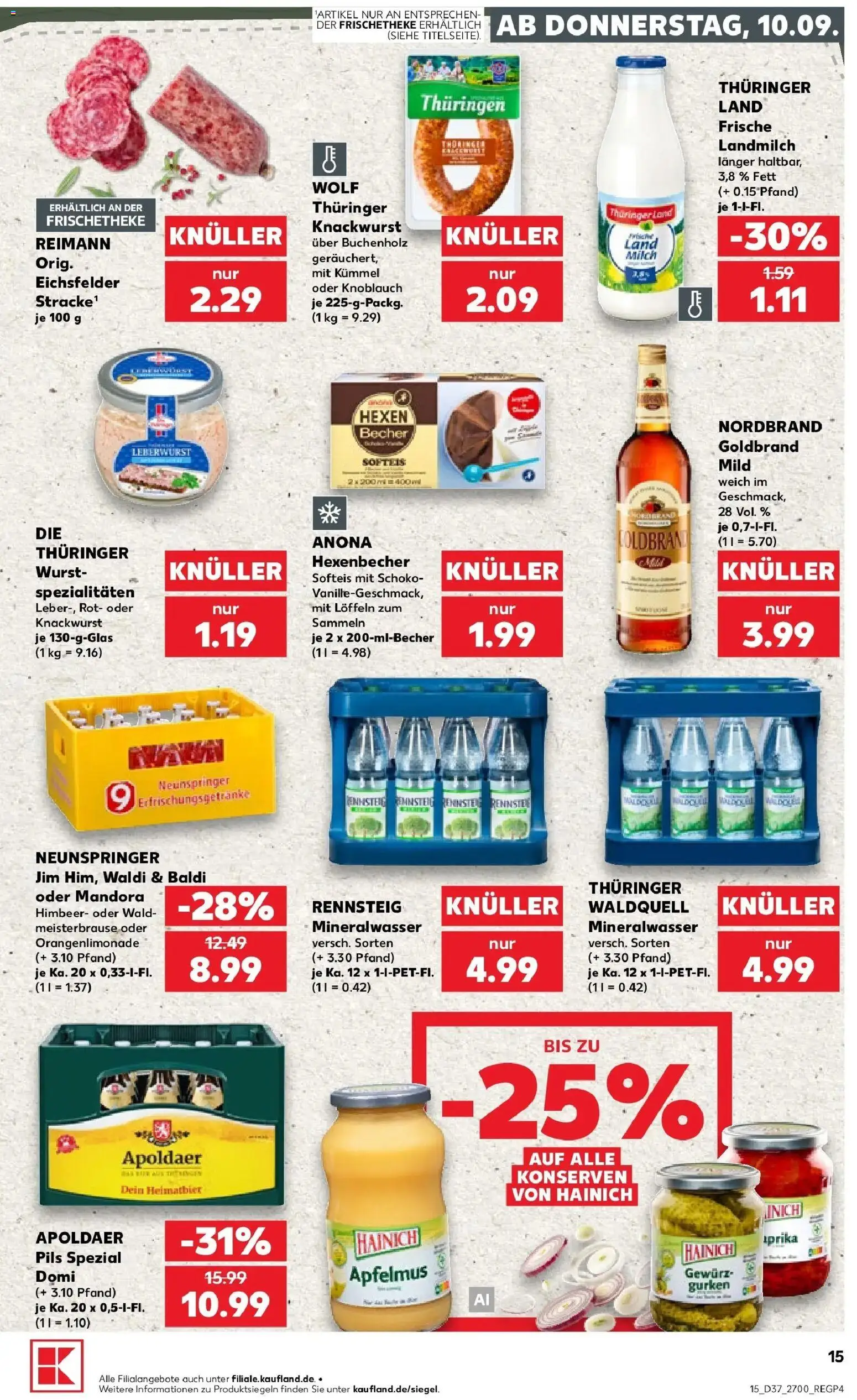 Prospekt Kaufland ab 07.09.2026 » Angebote Online zum Blättern | Seite: 24 | Produkte: Milch, Spezialitäten, Wurst, Apfelmus