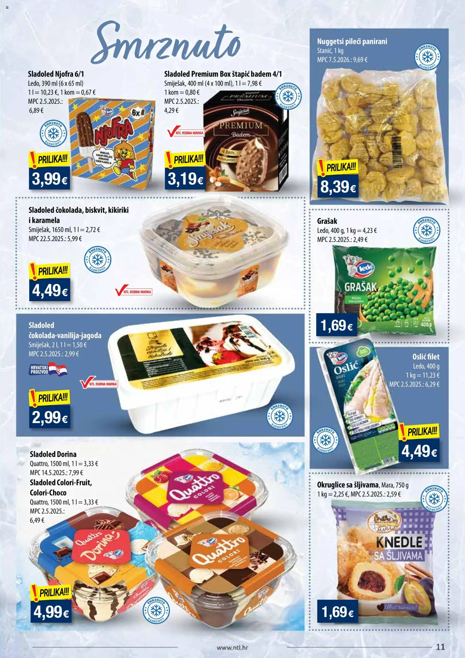 NTL katalog | vrijedi od 02.09.2026 | Stranica: 11 | Proizvodi: Okruglice, Dorina, Grašak, Badem