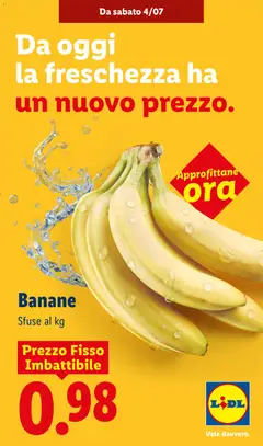 Anteprima del volantino Lidl volantino Banane valido a partire dal 04/07/2026