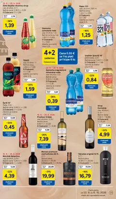 Tesco leták platný od 23.09.2026 | Strana: 29 | Produkty: Rajec, Sirup, Voda, Minerálna voda
