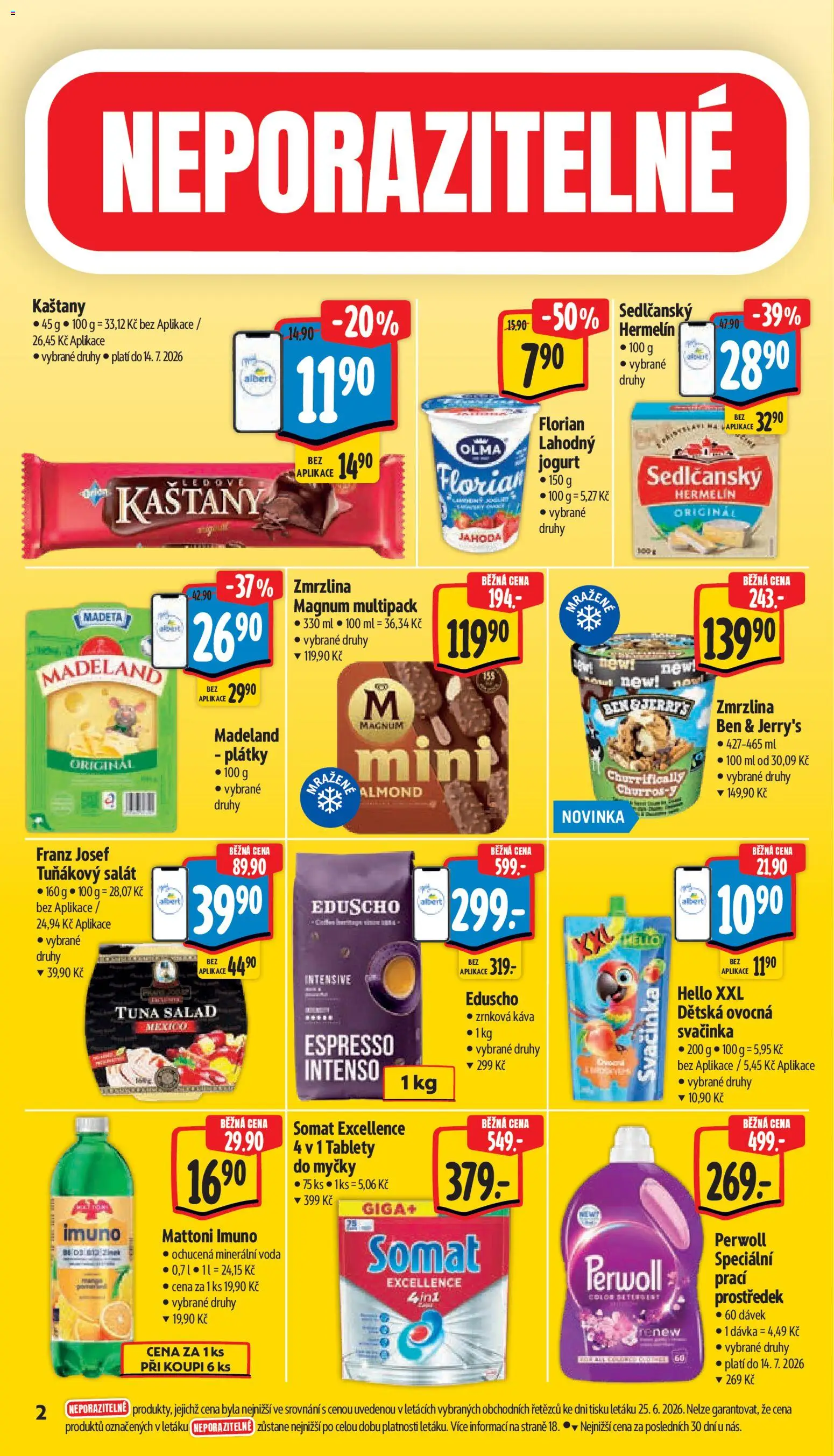 Albert leták - Supermarket od 01.07.2026 | Strana: 6 | Produkty: Jogurt, Káva, Ben & Jerry's, Minerální voda