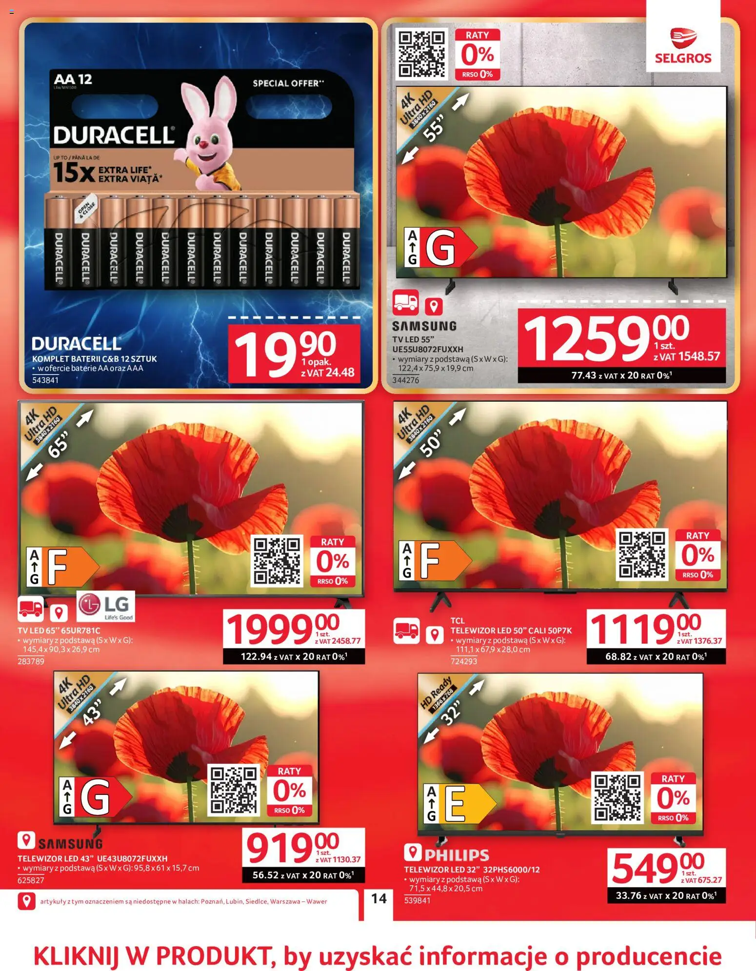 Selgros cash&carry gazetka - Oferta przemysłowa od 02.06.2026 | Strona: 17 | Produkty: Telewizor, Baterie