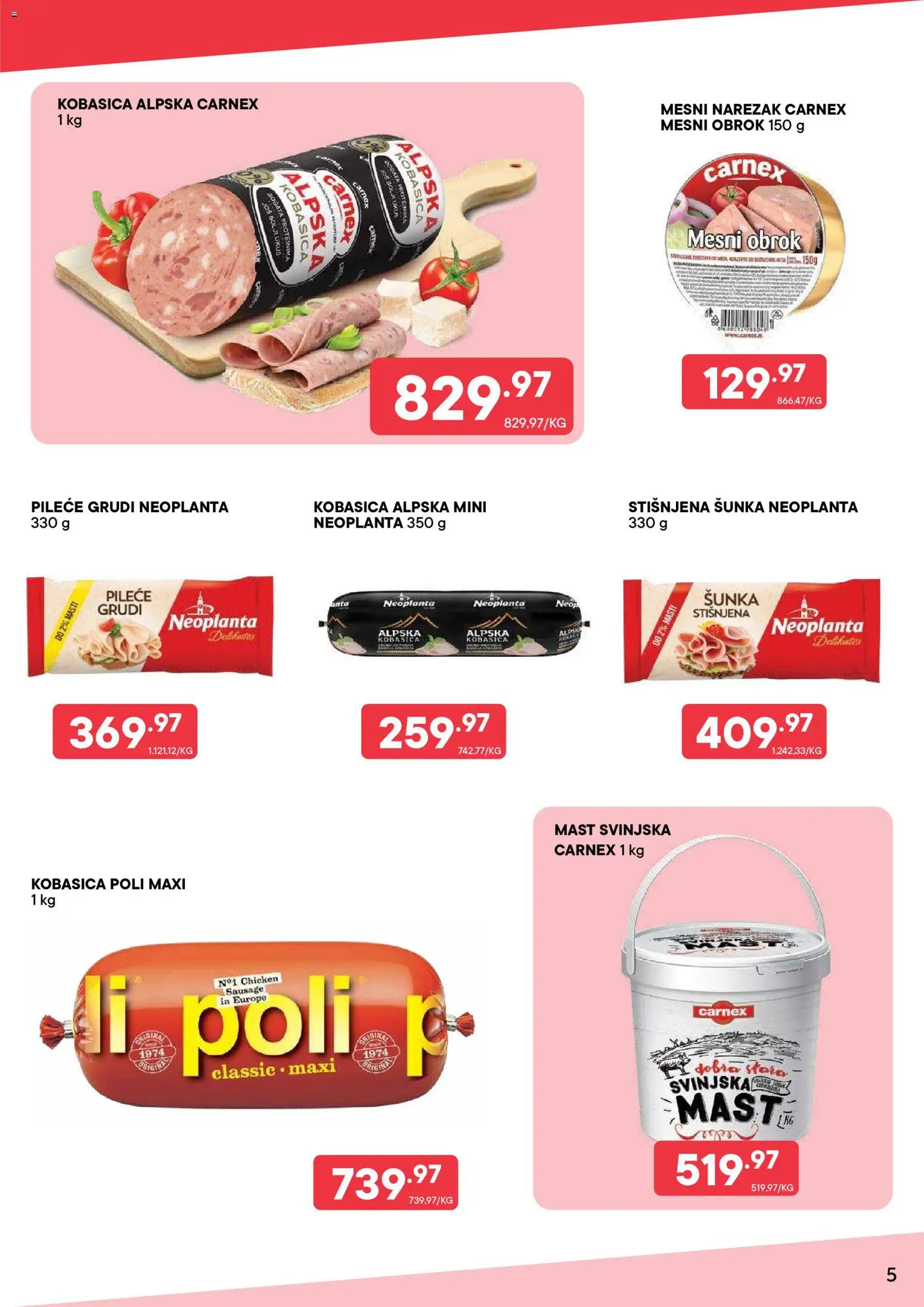 PerSu katalog - važi od 20.07.2026 | Strana: 5 | Proizvode: Pileće grudi, Mast, Narezak, Svinjska mast