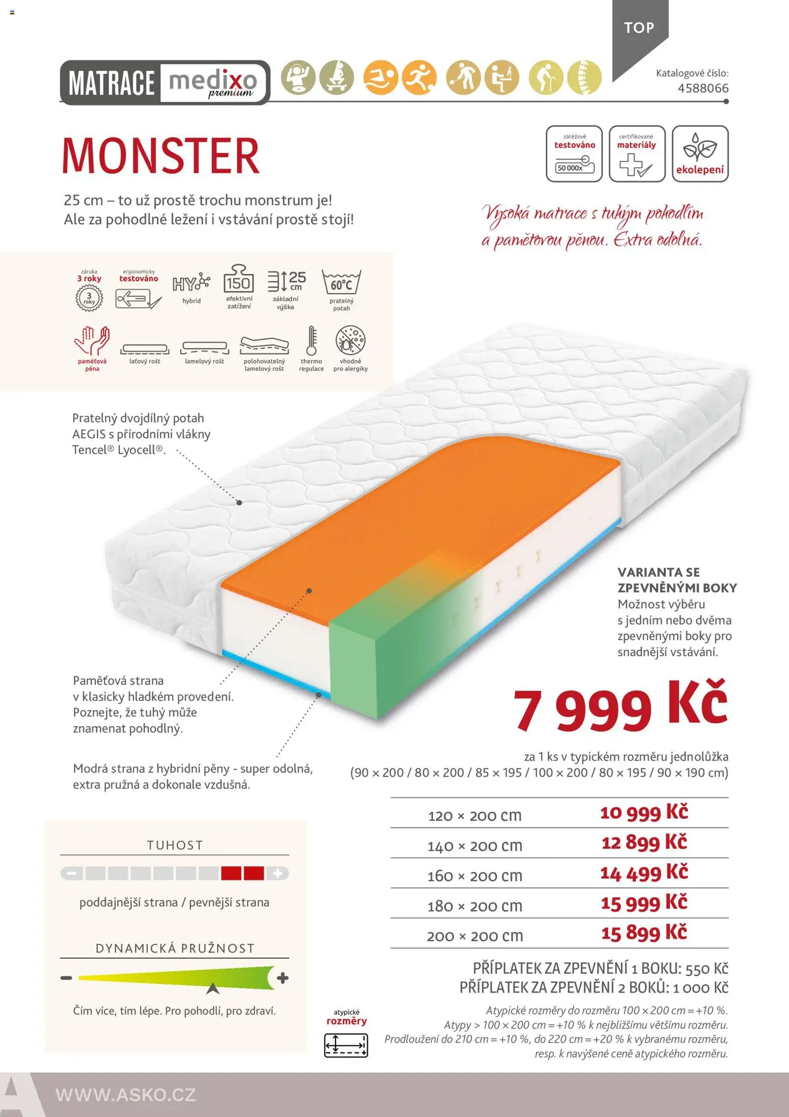 ASKO nábytek leták - Nabídka matrací od 01.01.2026 | Strana: 40 | Produkty: Monster, Matrace, Rošt, Pěna