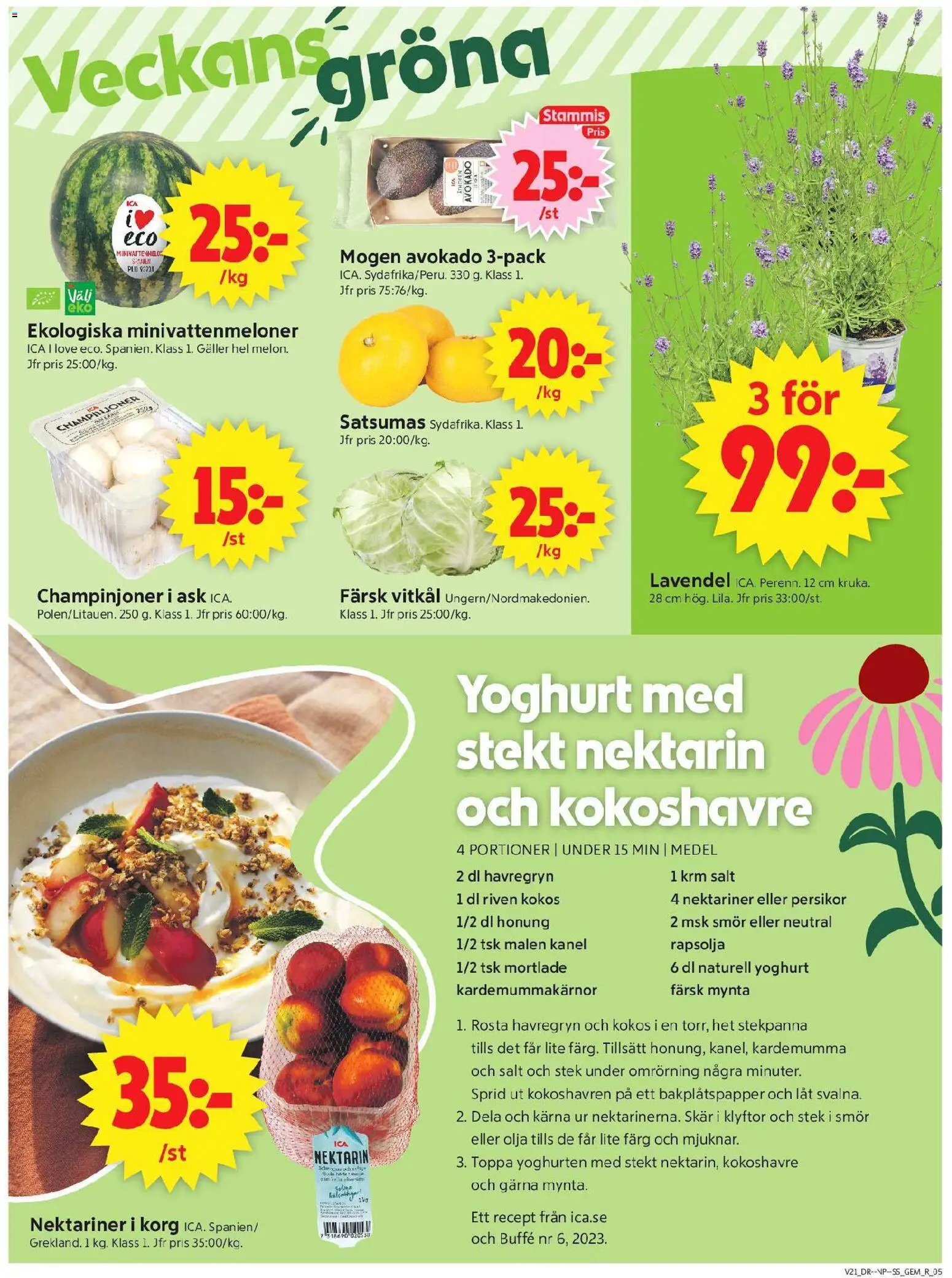 ICA Supermarket reklamblad aktuell från 18.05.2026 | Sida: 5 | Produkter: Havregryn, Smör, Rapsolja, Mynta