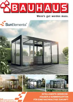 Bauhaus SunElements Gewächshäuser ab 25.05.2026 gültig