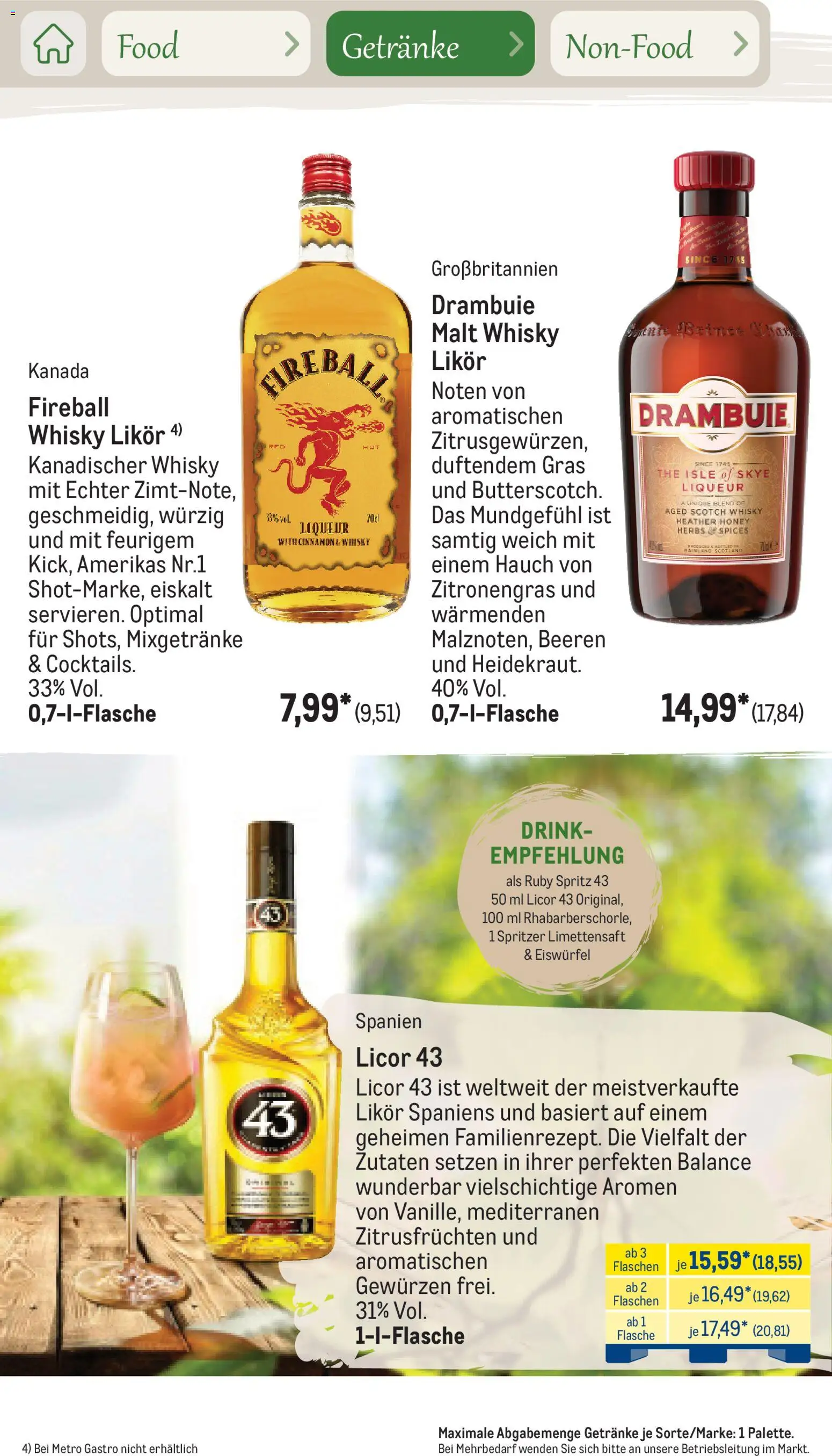 Metro Saisonkatalog Outdoor Dining – gültig ab 01.06.2026 | Seite: 82 | Produkte: Whisky, Zitronengras, Likör