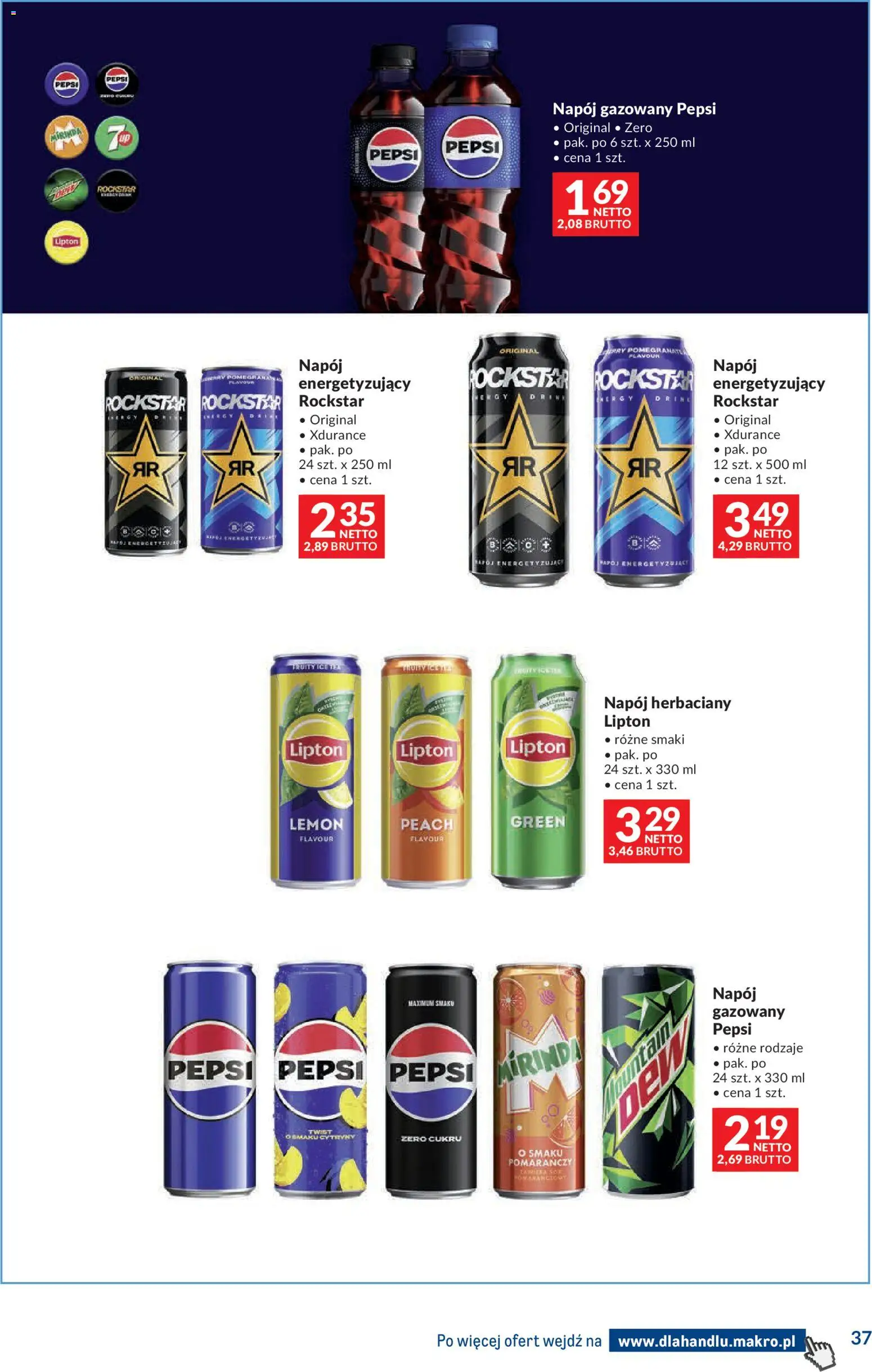 Makro gazetka - Dystrybucja do sklepów od 04.08.2026 | Strona: 37 | Produkty: Pepsi, Cytryny