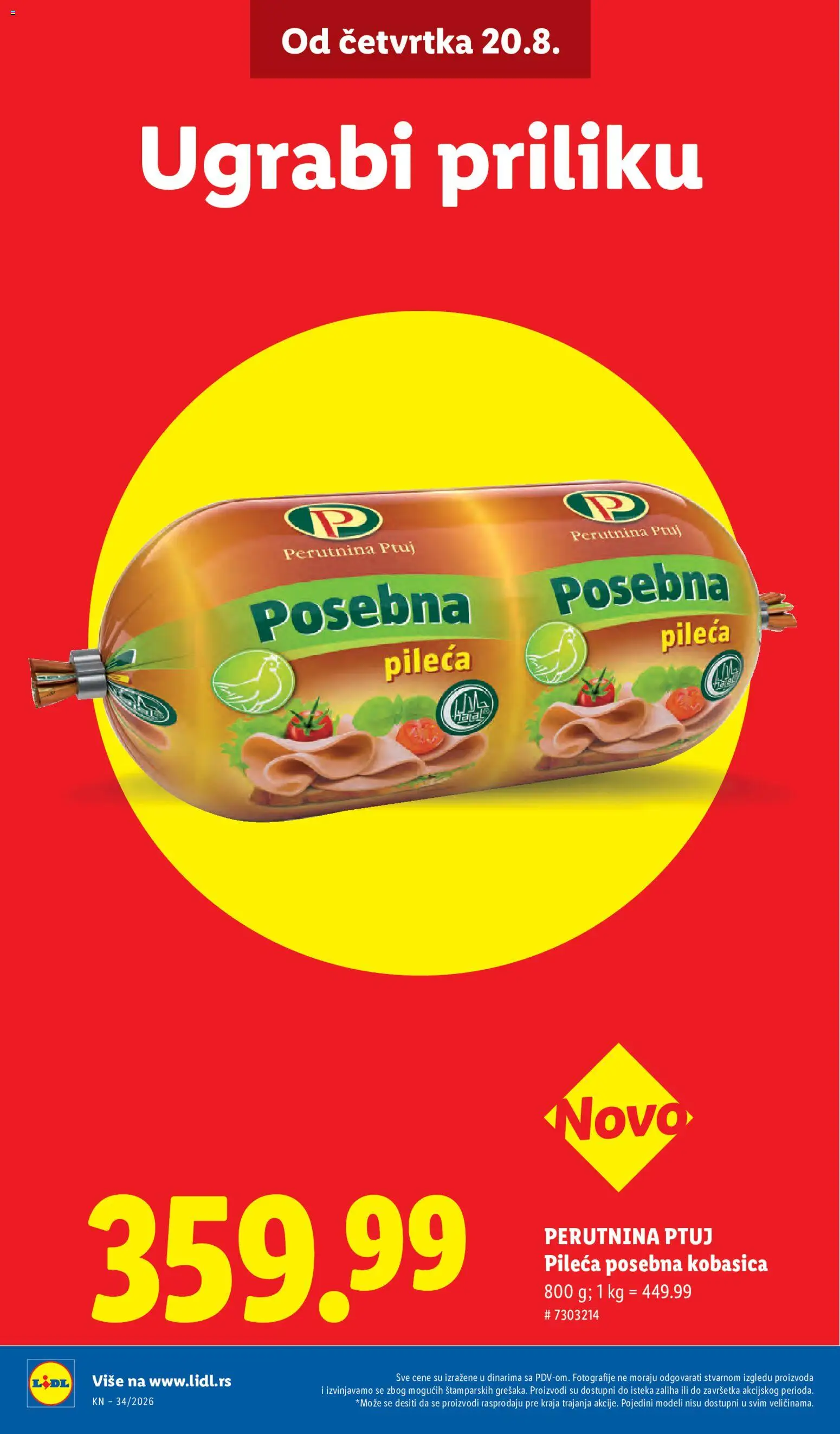 Lidl katalog - važi od 20.08.2026 | Strana: 6 | Proizvode: Perutnina Ptuj, Kobasica