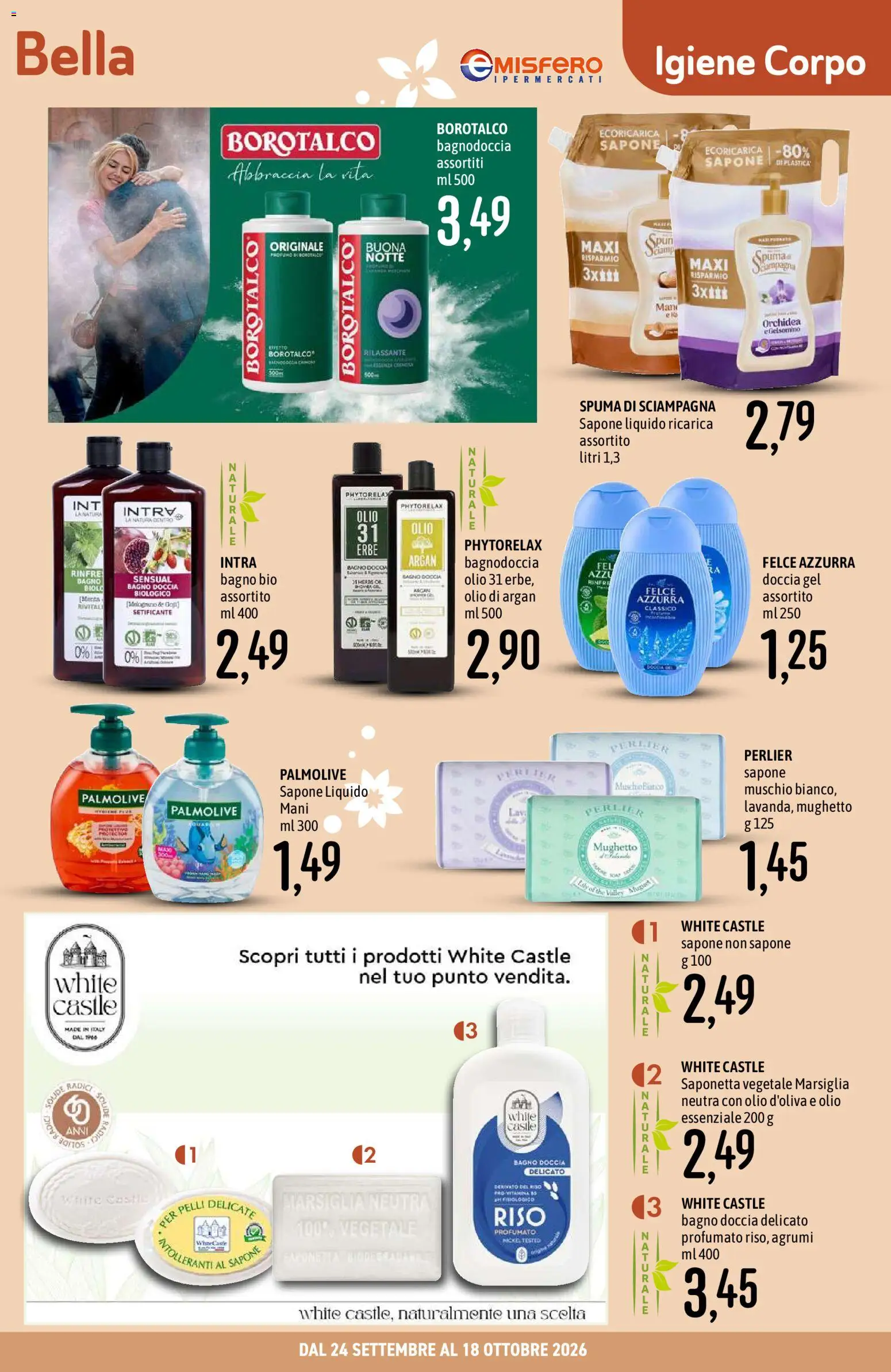 Volantino Emisfero del 24/09/2026 | Pagina: 11 | Prodotti: Erbe, Olio, Olio d'oliva, Doccia