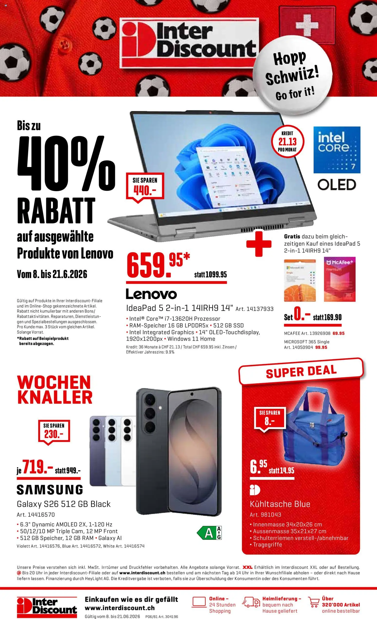 Interdiscount aktionen – gültig ab 08.06.2026 | Seite: 1 | Produkte: Uhr, Samsung, Lenovo