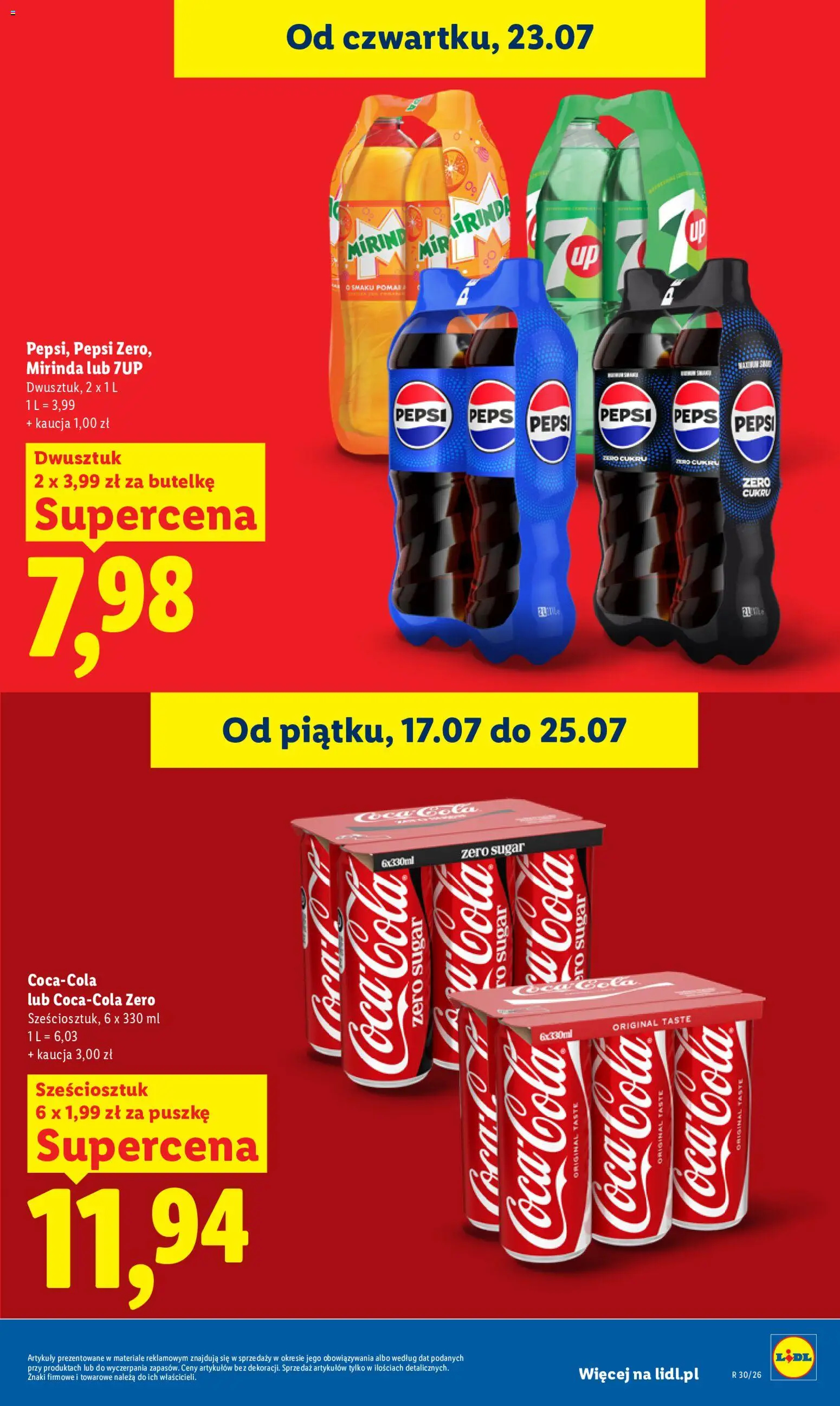 Lidl Polsko leták od 23.07.2026 | Strana: 21 | Produkty: Pepsi, Coca cola, Mirinda, Cola