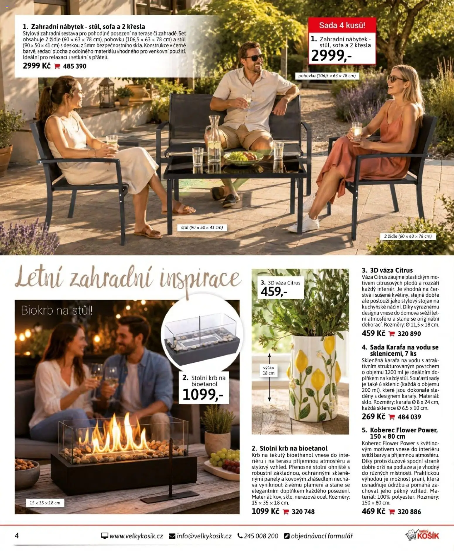 Velký Košík katalog srpen 2026 od 01.08.2026 | Strana: 4 | Produkty: Karafa, Nábytek, Koberec, Váza