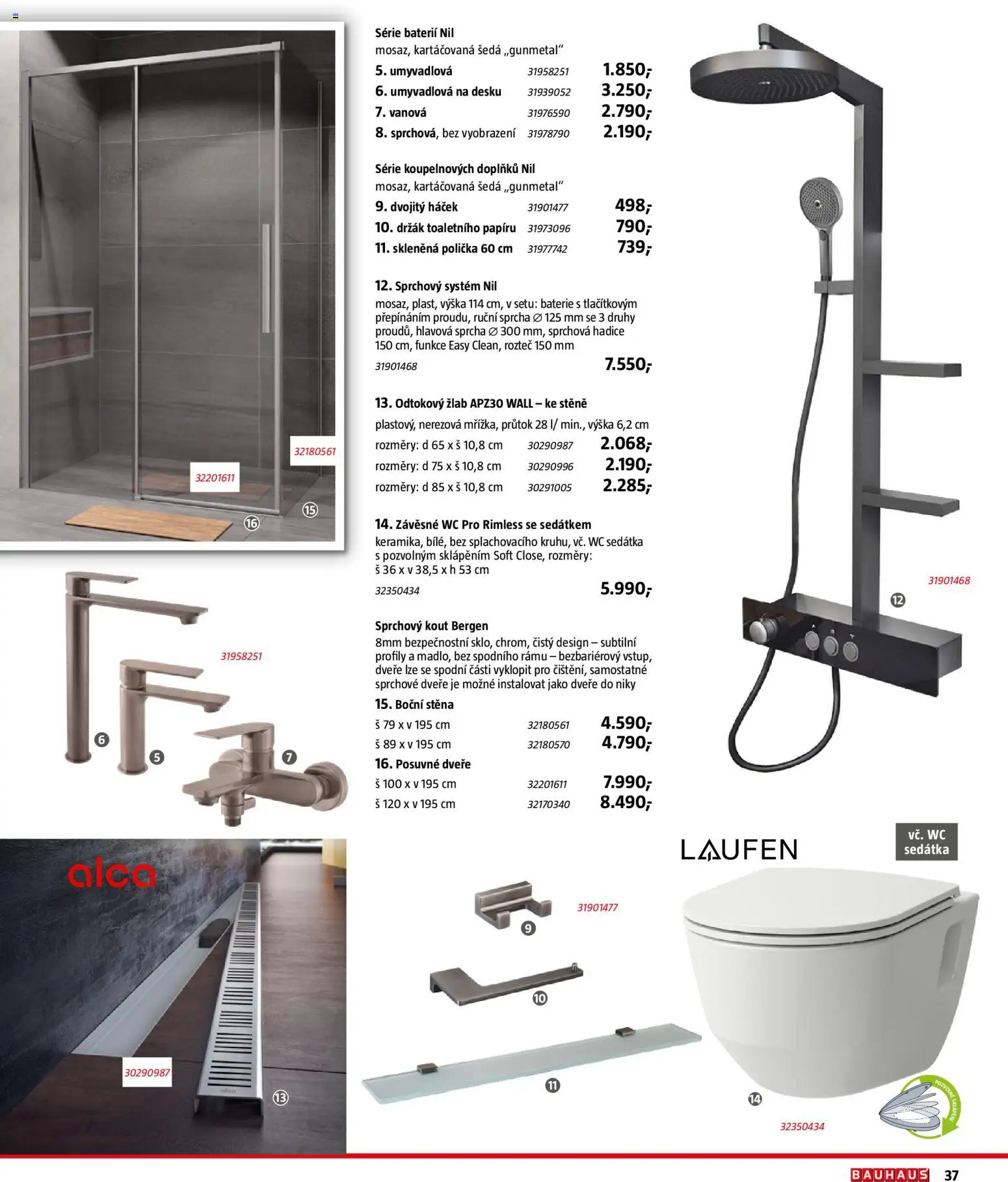 Katalog Sanita od 29.09.2026 | Strana: 37 | Produkty: Polička, Sprchová hadice, Wc, Baterie