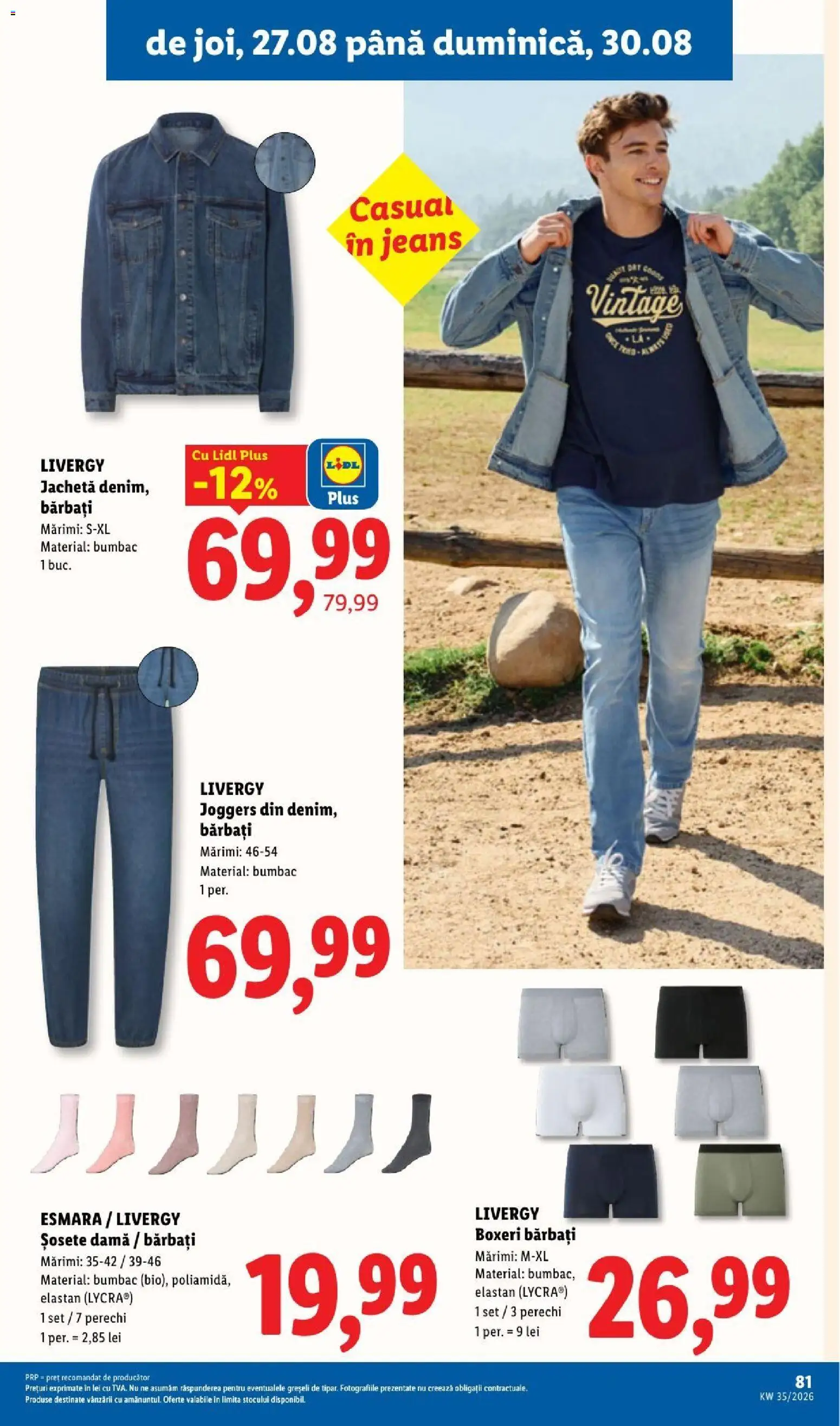 Noul catalog Lidl – valabil de la 24.08.2026 | Pagină: 81 | Produse: Sport, Șosete, Boxeri, Plus