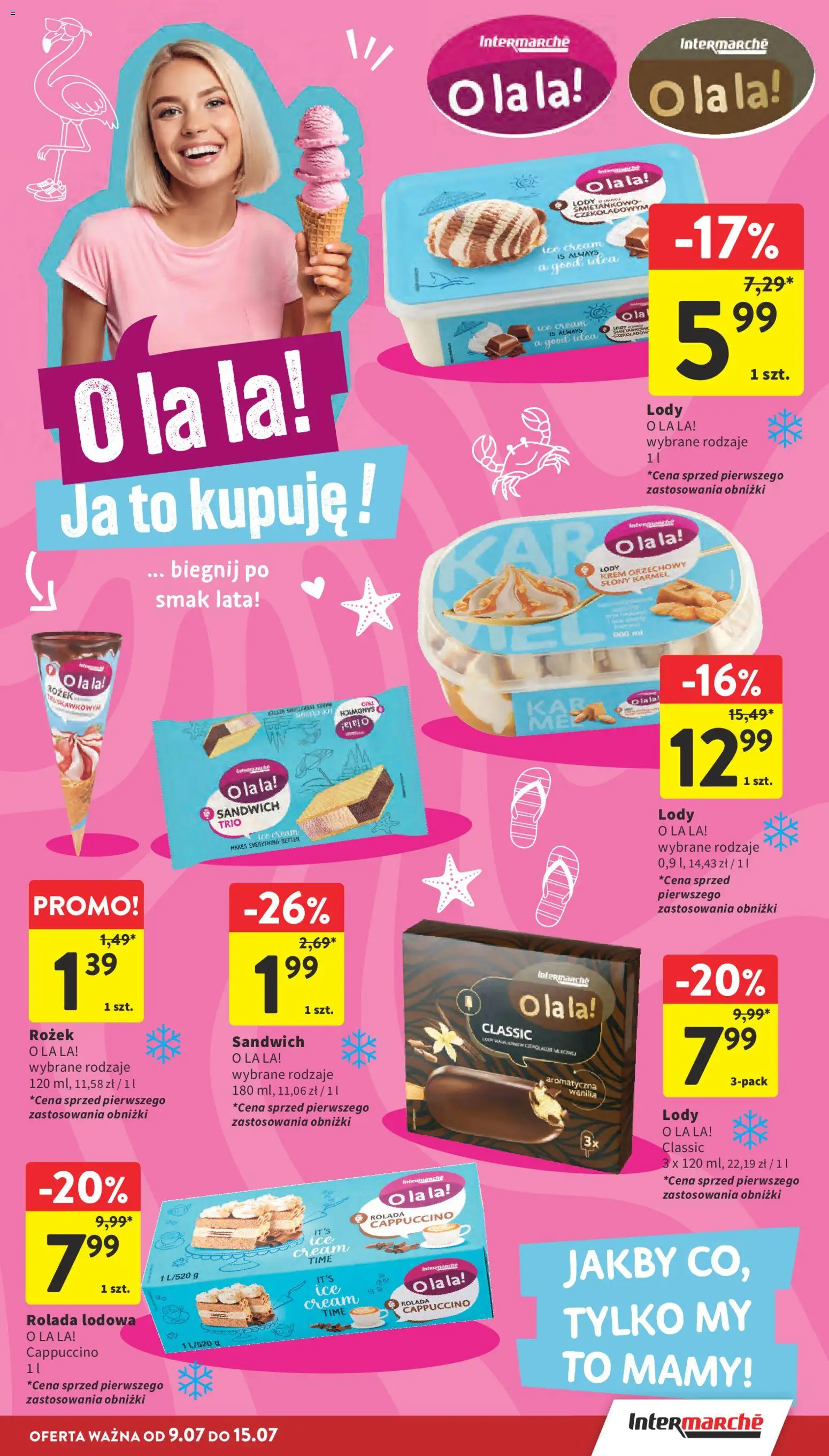 Intermarche gazetka od 09.07.2026 | Strona: 23 | Produkty: Krem orzechowy, Rolada, Sandwich, Cappuccino