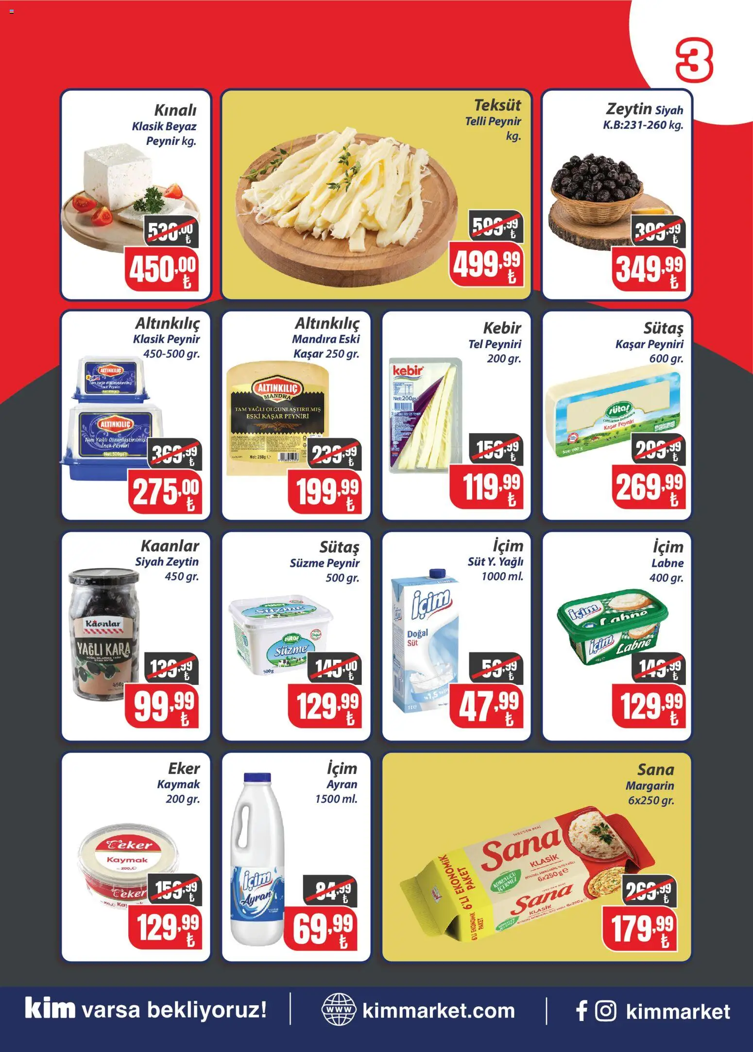 Kim Market Katalog - Marmara Insert - 20 Ağustos 2026 tarihinden itibaren geçerlidir | Sayfa: 3 | Ürünler: Süt, Peynir, Süzme peynir, Zeytin