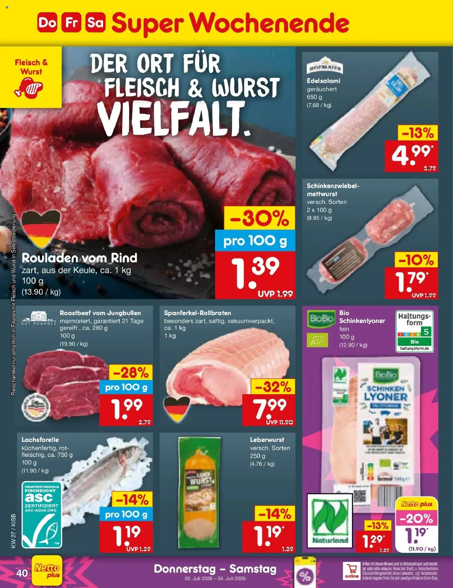 Netto Marken-Discount Prospekt Oberhaid – gültig ab 29.06.2026 | Seite: 58 | Produkte: Roastbeef, Wurst, Schinken, Fleisch