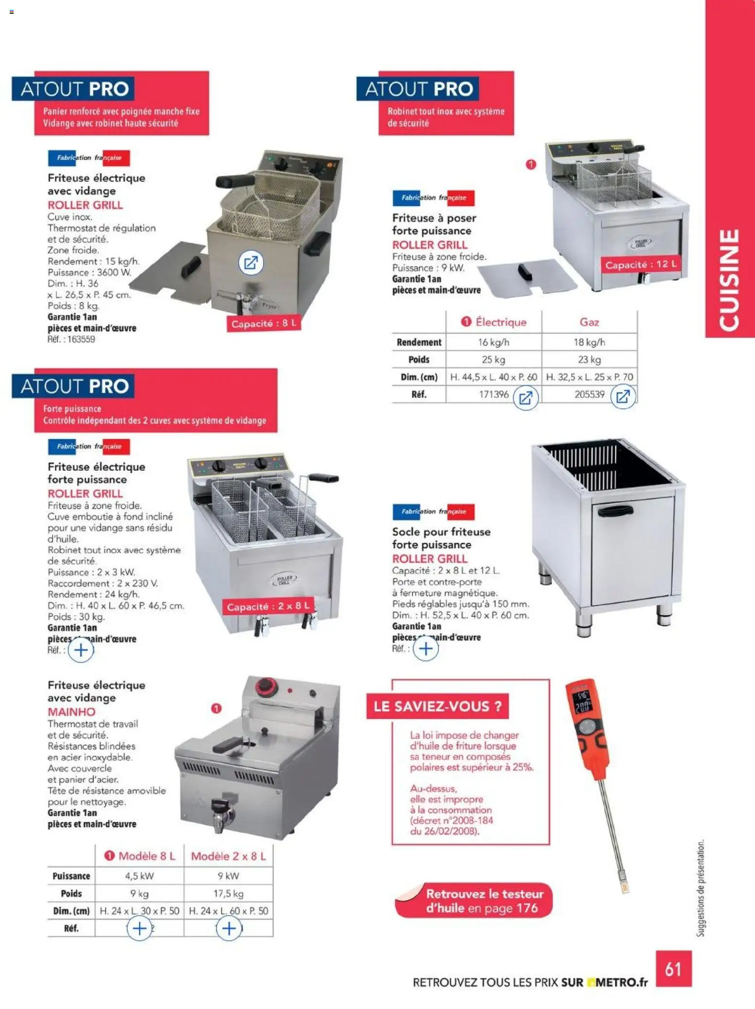 {H1} | Page: 61 | Produits: Robinet, Poids, Grill, Friteuse