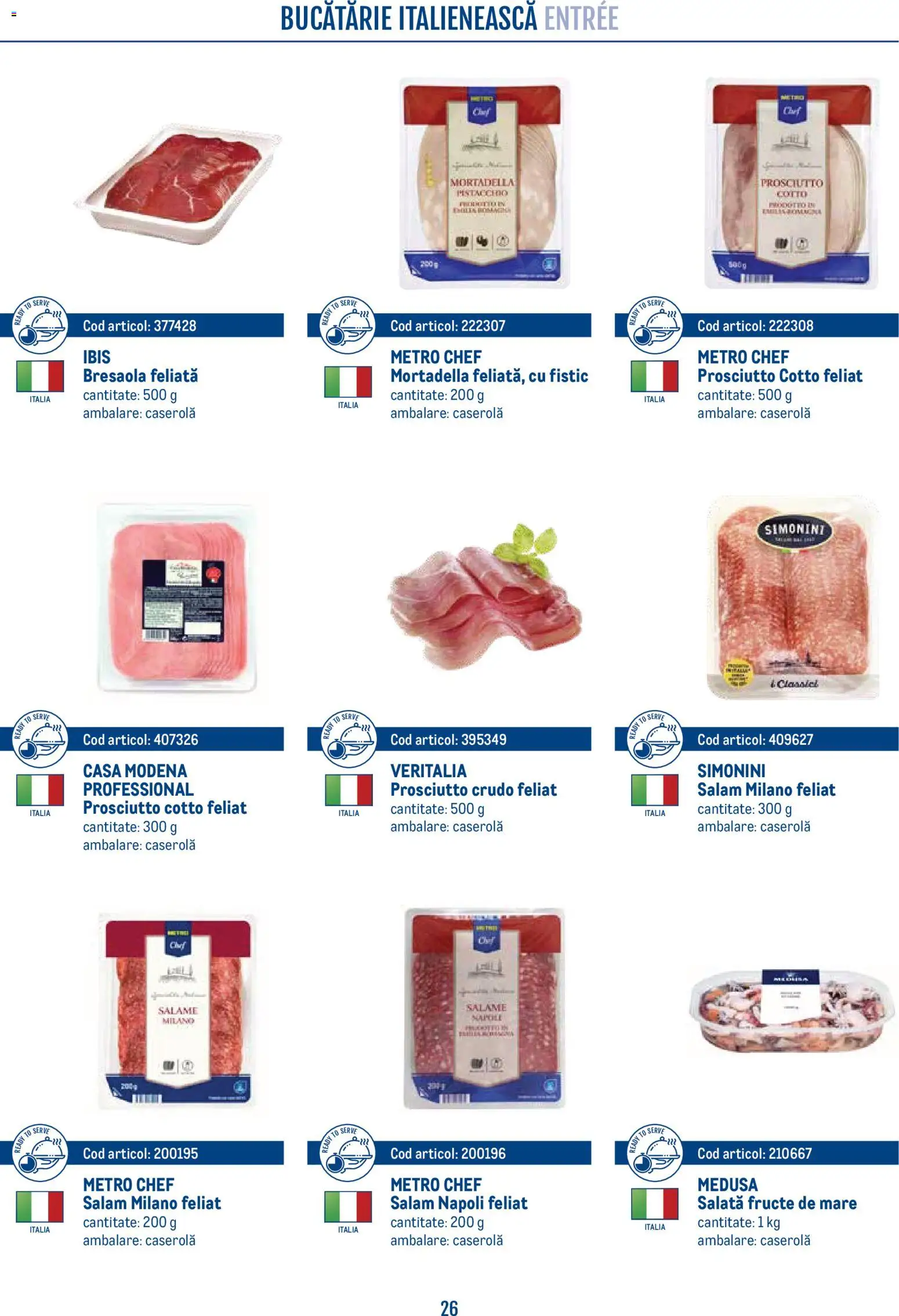 Noul catalog Metro – valabil de la 21.04.2026 | Pagină: 26 | Produse: Bucătărie, Salam, Salată, Fructe