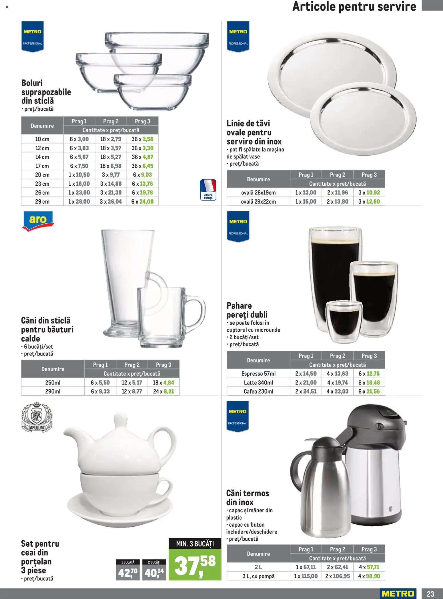 Noul catalog Metro – valabil de la 01.10.2026 | Pagină: 23 | Produse: Mâner, Termos, Cafea, Ceai