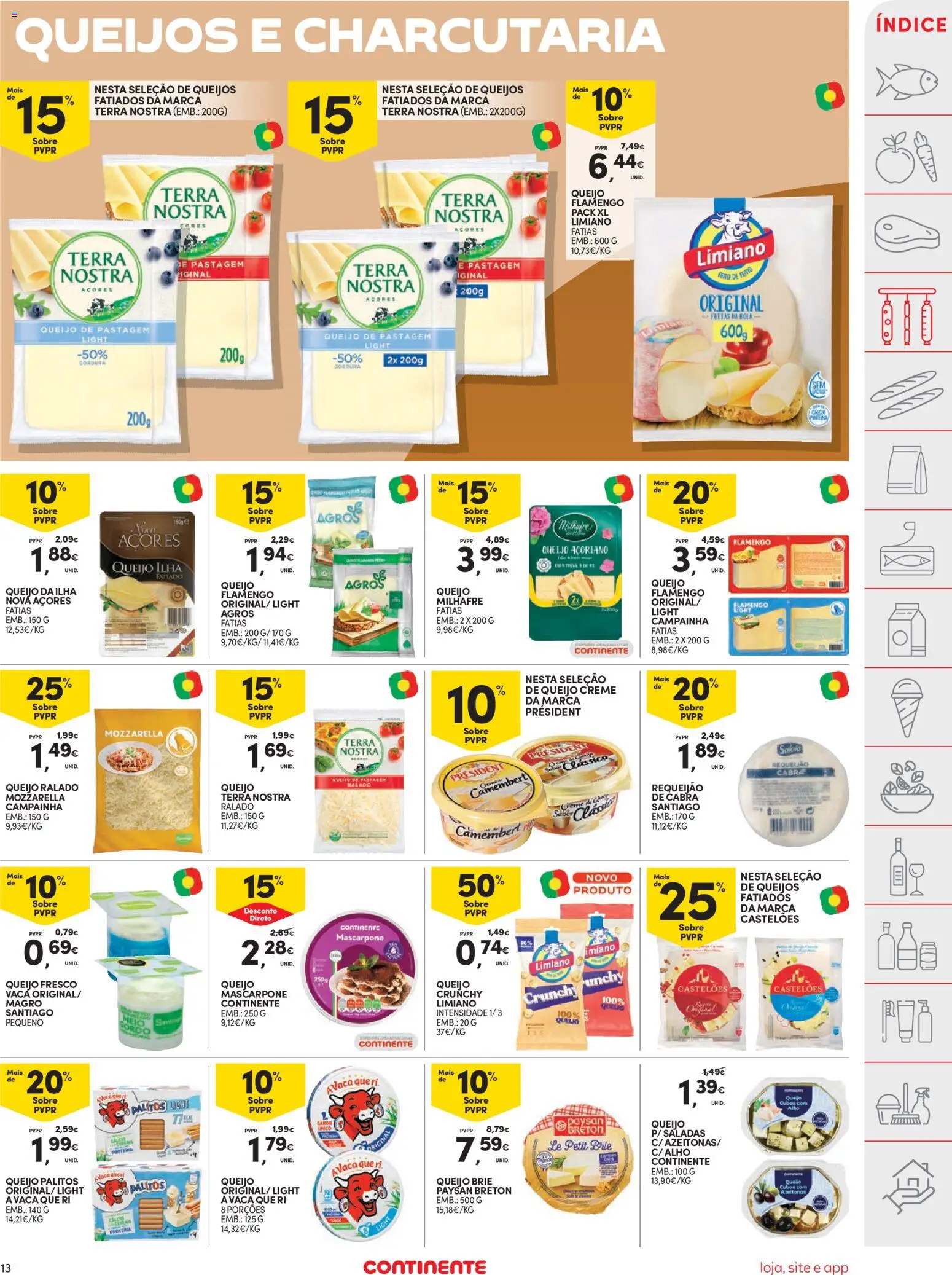 Continente folheto │ válido de 07/07/2026 | Página: 15 | Produtos: Queijo creme, Saladas, Creme, Mascarpone