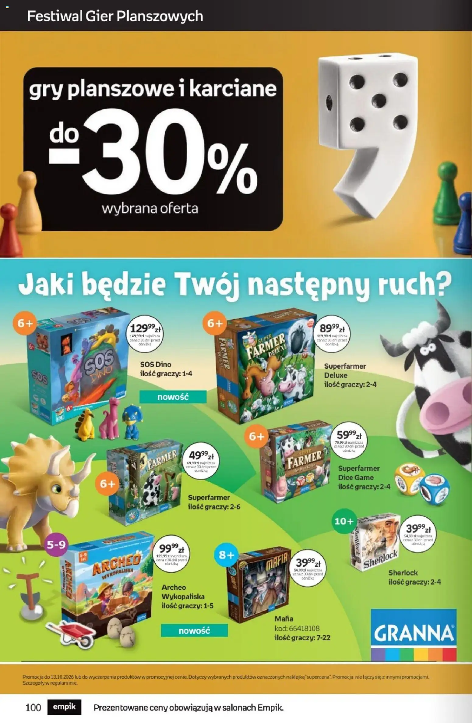 Empik promocje od 23.09.2026 | Strona: 100 | Produkty: Gry planszowe, Gry, Sos