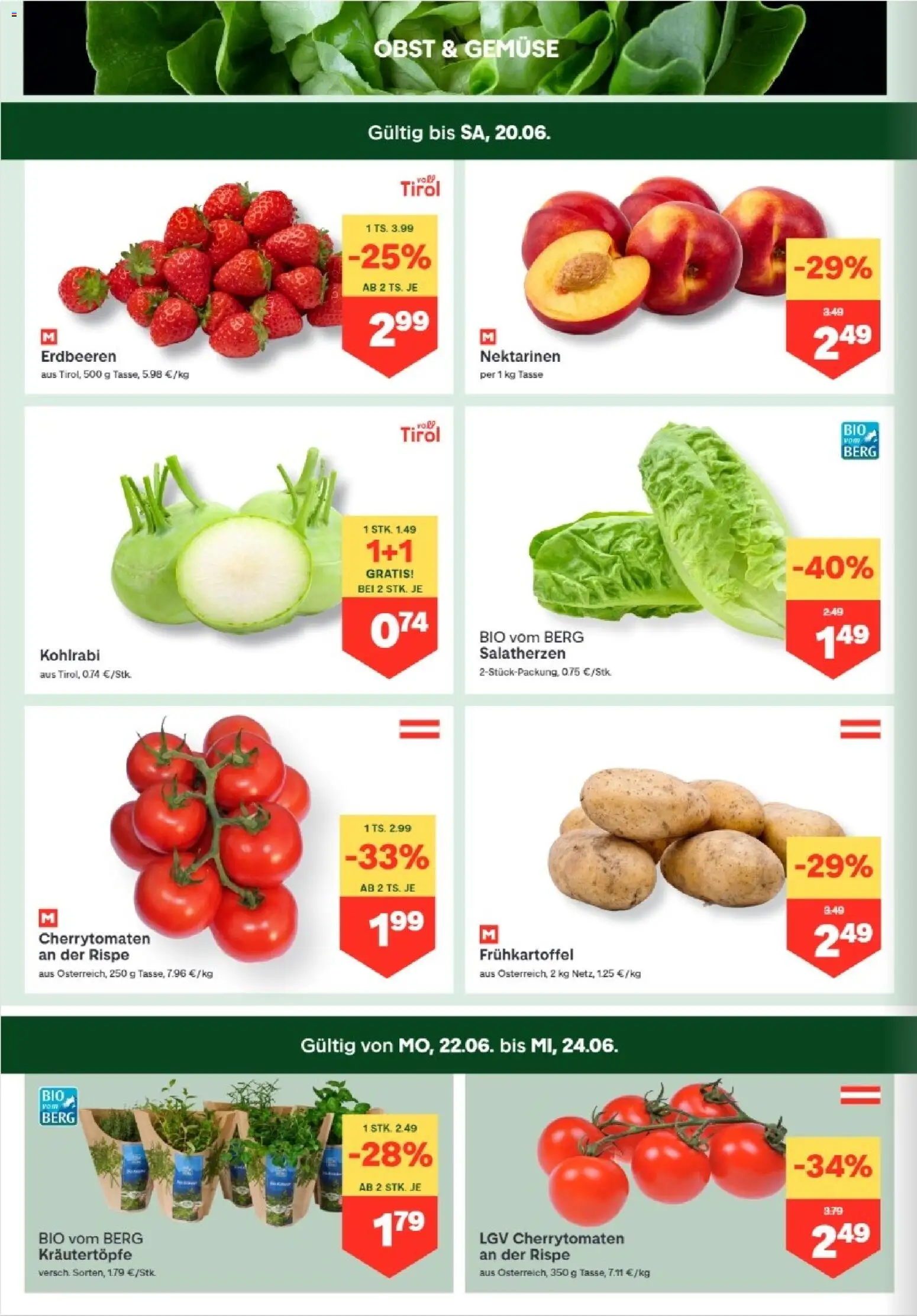 MPREIS Altenmarkt im Pongau gültig ab 18.06.2026 | Seite: 2 | Produkte: Erdbeeren, Gemüse, Obst