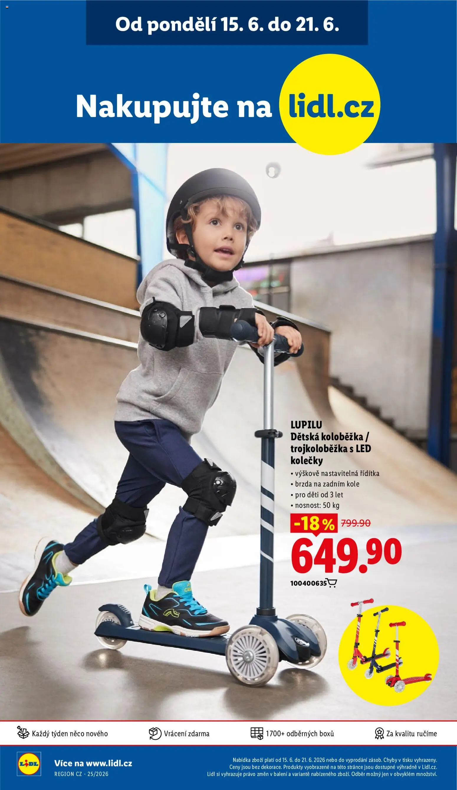 Lidl leták od 18.06.2026 | Strana: 44 | Produkty: Koloběžka, LED