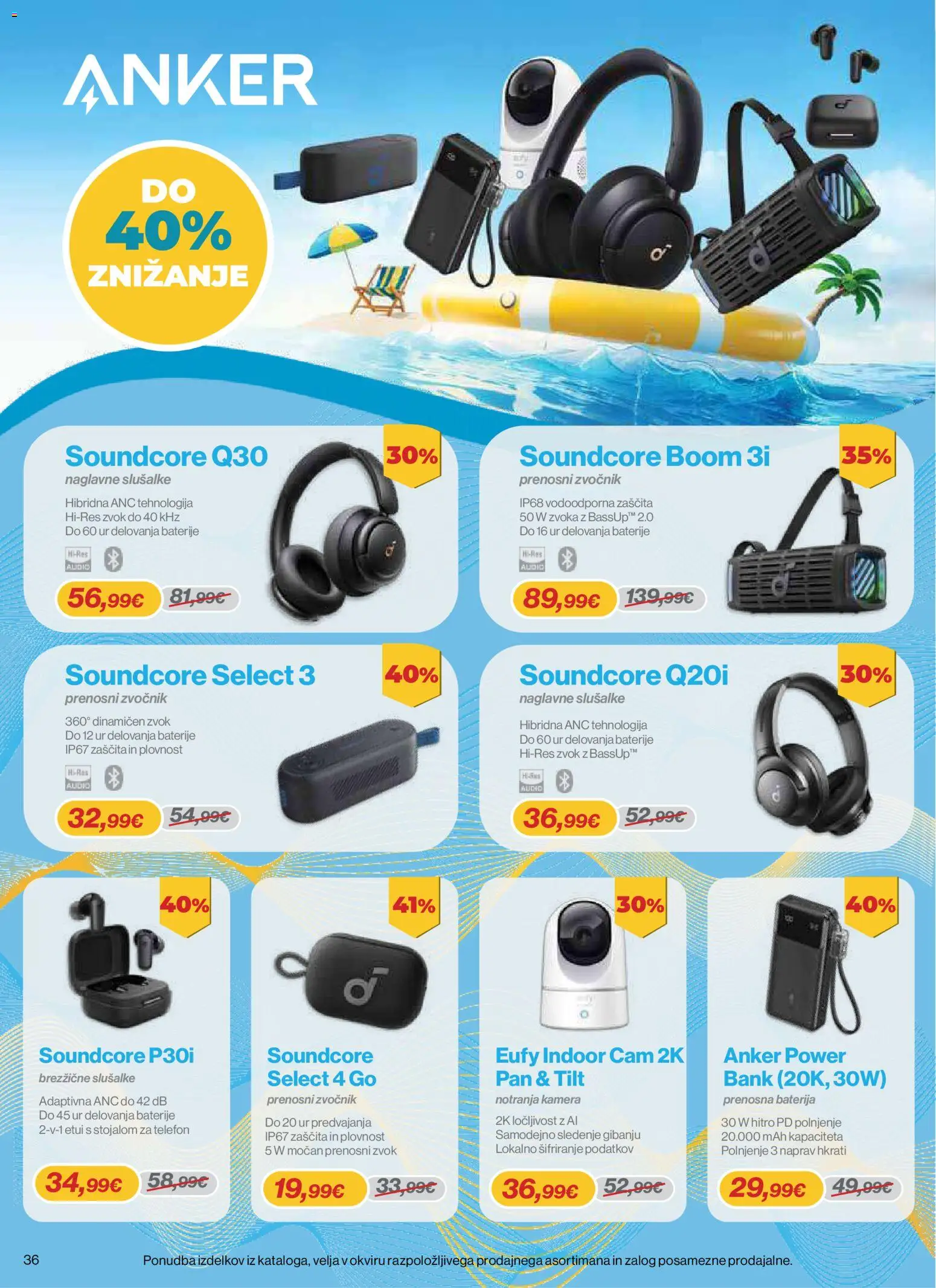 Novi Mercator katalog ponudbe – veljaven od 03.09.2026 | Stran: 36 | Izdelki: Baterija, Audio, Slusalke, Zvocnik