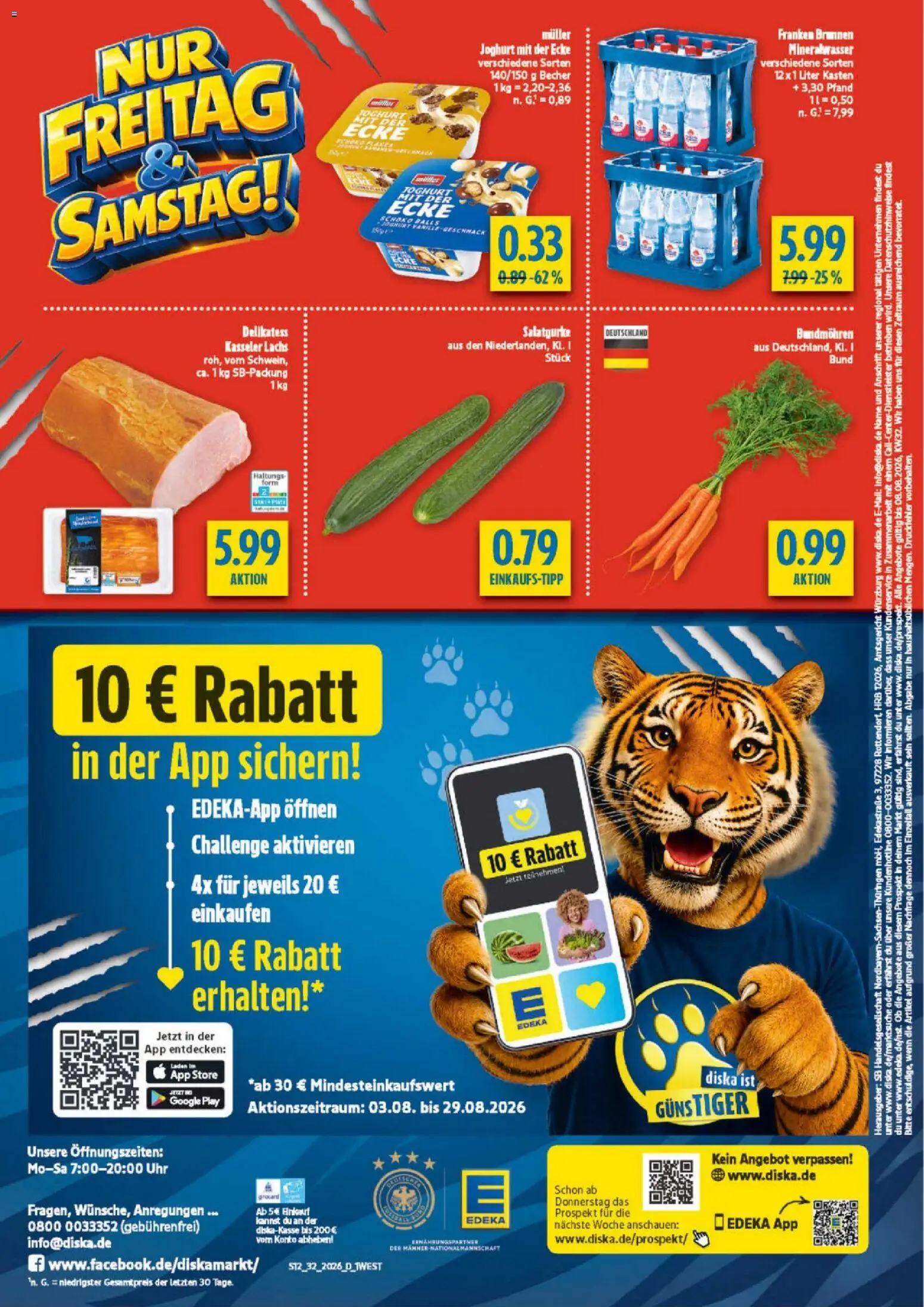 Diska - Diska Angebote Bayern KW32 – gültig ab 03.08.2026 | Seite: 12 | Produkte: Joghurt, Mineralwasser, Lachs, Uhr