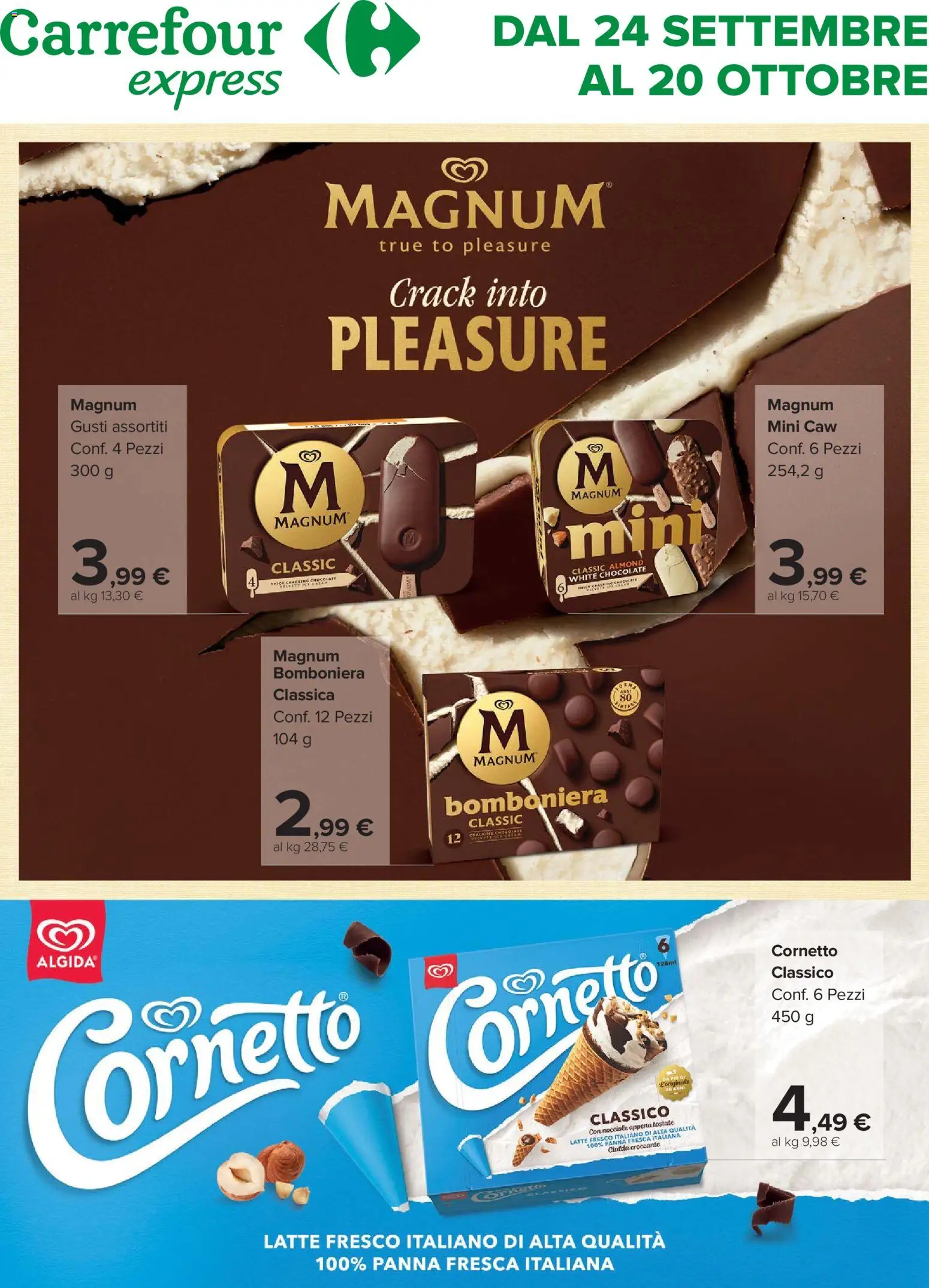 Volantino Carrefour del 24/09/2026 | Pagina: 1 | Prodotti: Panna, Latte, Nocciole, Cialda