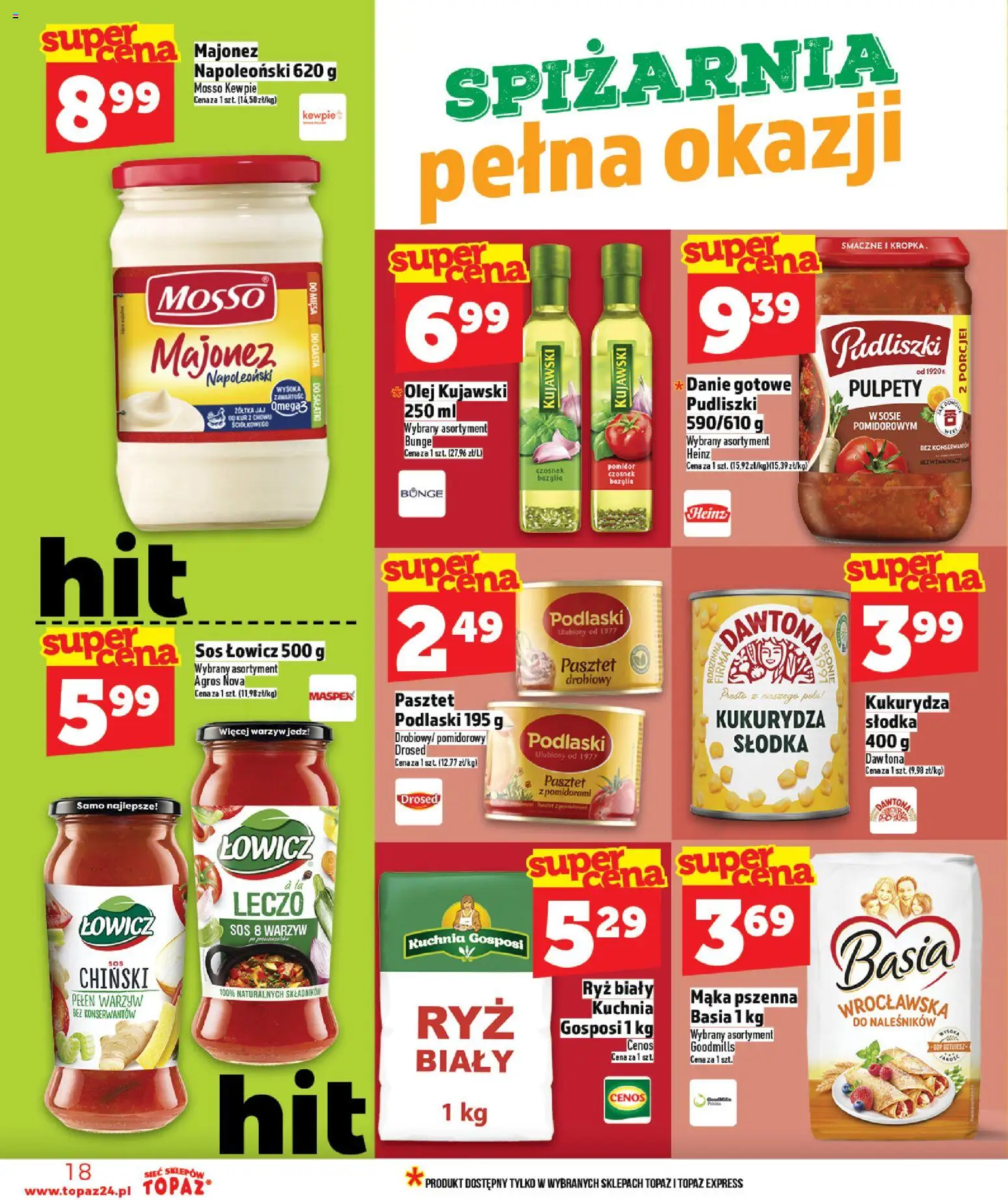 Topaz gazetka - MAZ od 30.04.2026 | Strona: 18 | Produkty: Czosnek, Olej, Majonez, Sos