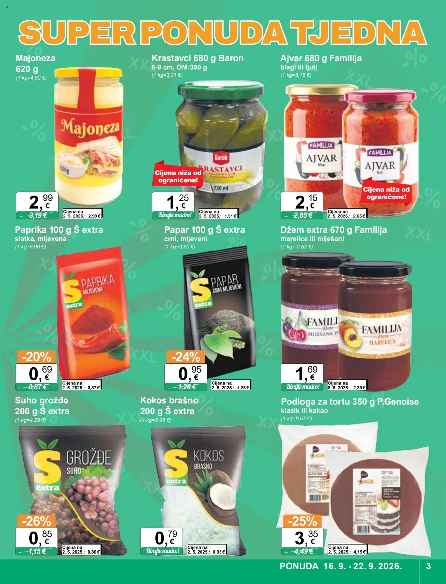 KTC katalog | vrijedi od 16.09.2026 | Stranica: 3 | Proizvodi: Suho grožđe, Podloga, Grožđe, Kakao