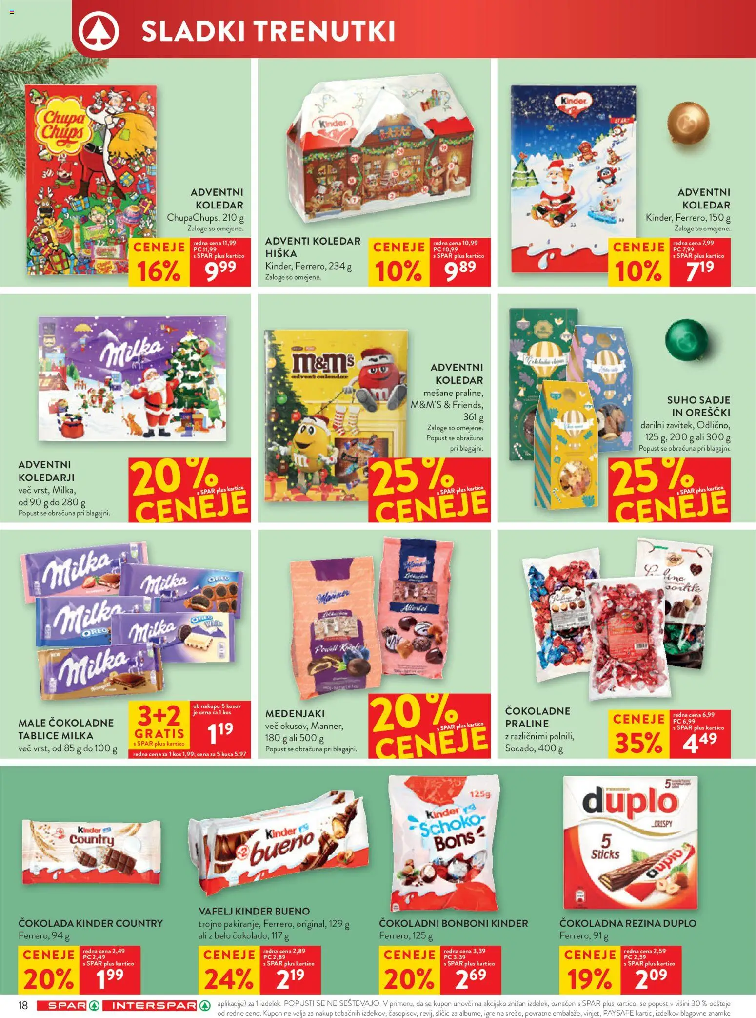 Novi Spar katalog ponudbe – veljaven od 12.11.2025 | Stran: 22 | Izdelki: Bonboni, Suho sadje, Cokolada, Orescki