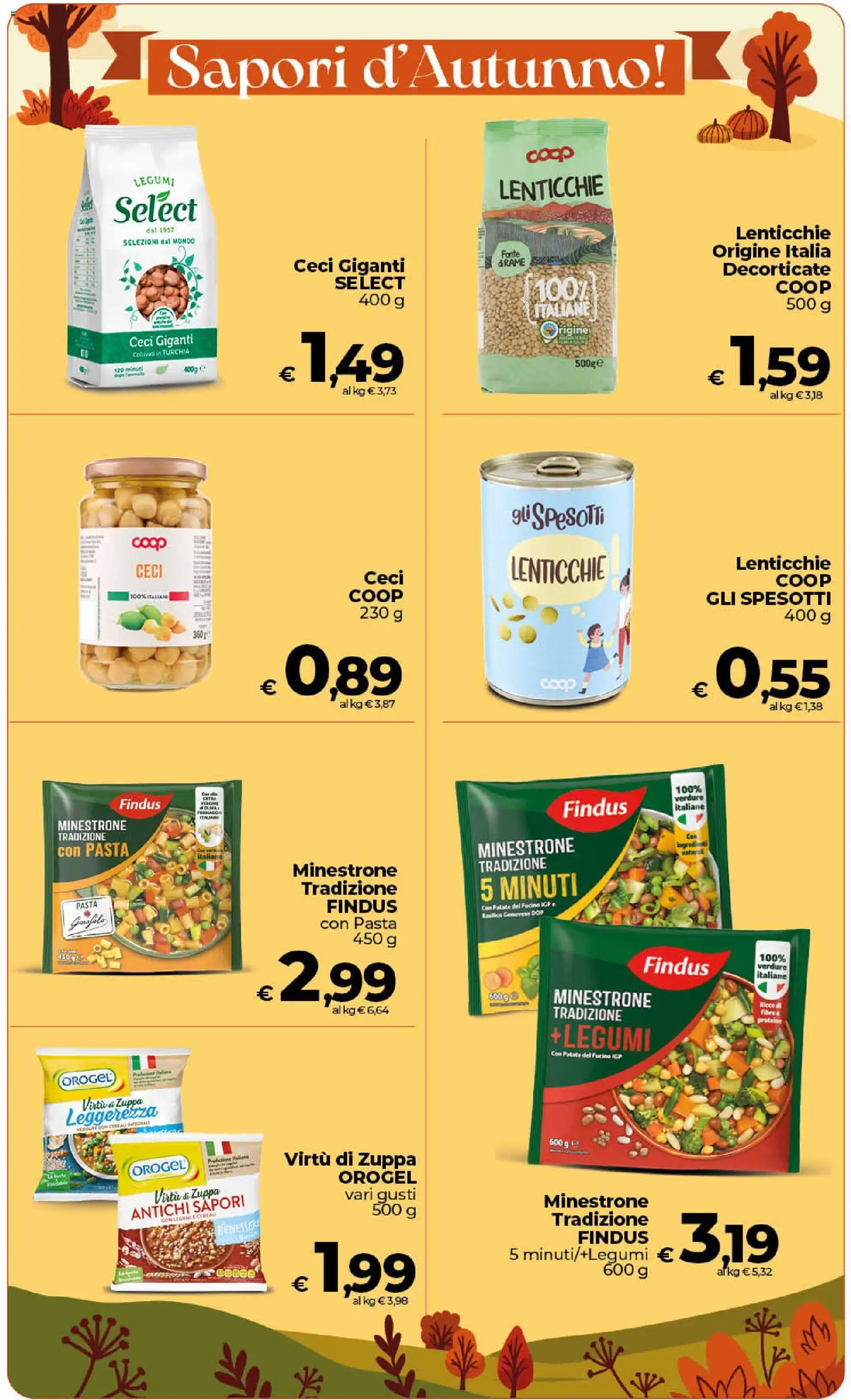 Volantino Ipercoop del 13/10/2026 | Pagina: 9 | Prodotti: Legumi, Lenticchie, Verdure, Pasta