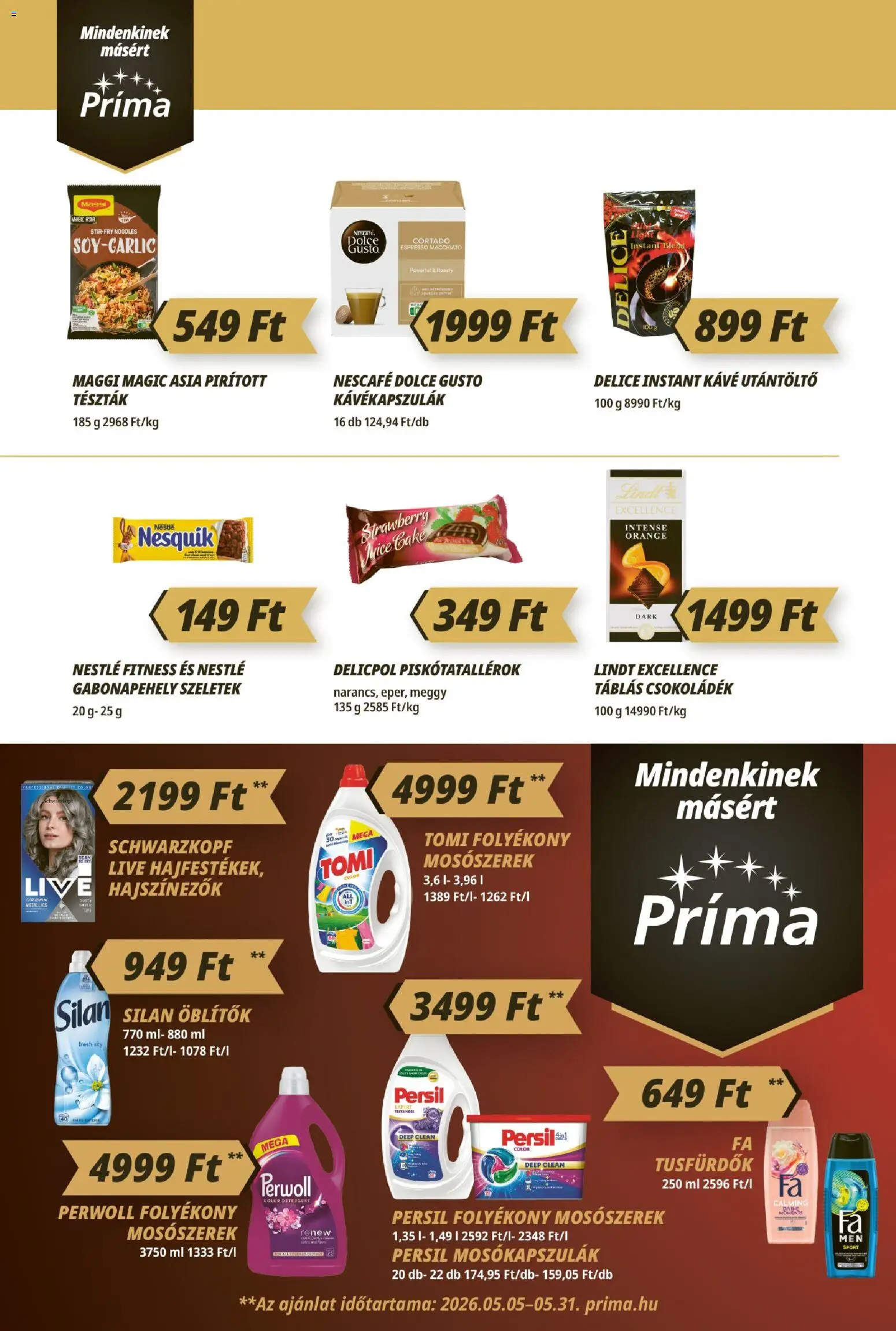 CBA Príma akciós ujság - amely érvényes a következő dátumtól: 14.05.2026 | Oldal: 8 | Termékek: Nescafé, Meggy, Nesquik, Kávé