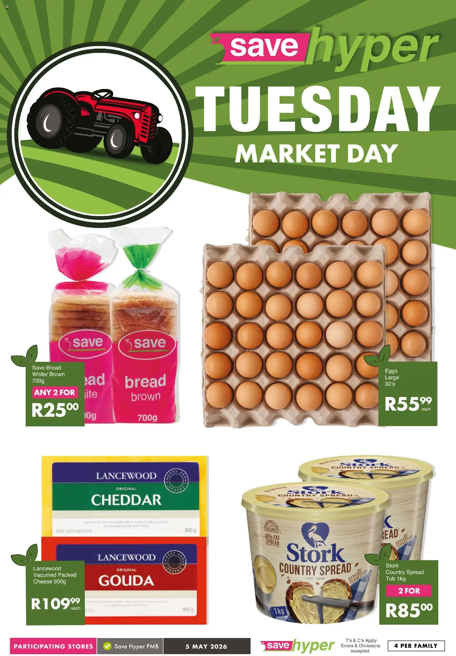 New Save catalogue – valid from 05.05.2026 | Page: 8 | Products: Milk, Cheese, Eggs, Bread