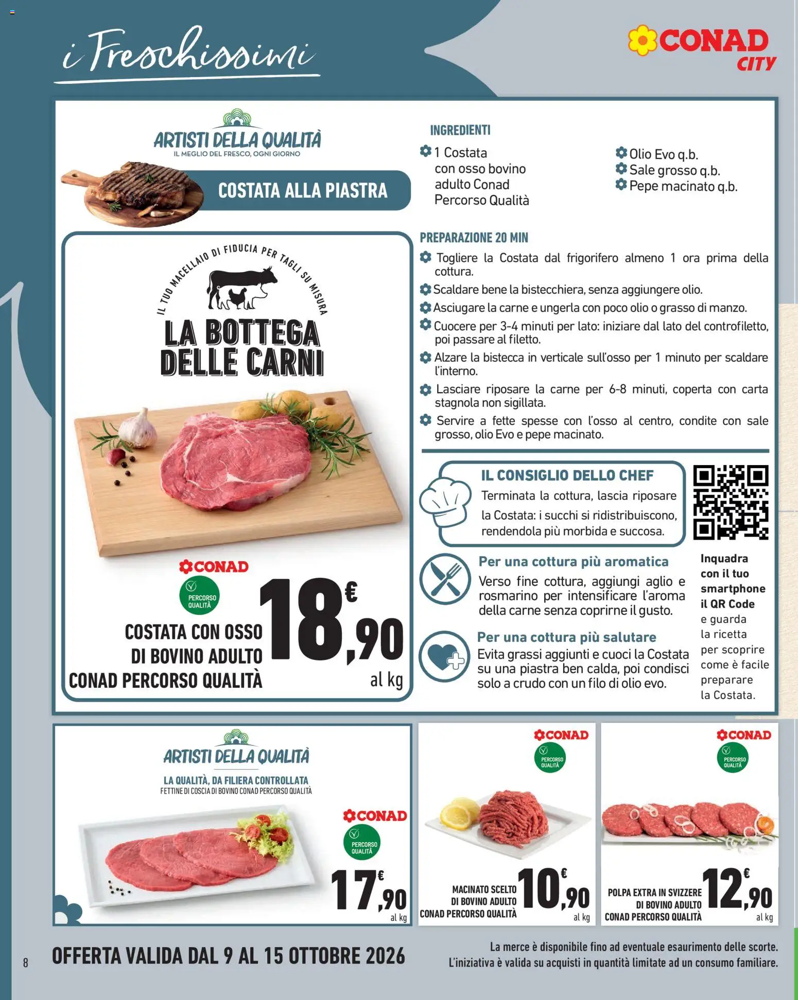 Volantino Conad del 09/10/2026 | Pagina: 8 | Prodotti: Bovino, Aglio, Frigorifero, Coperta